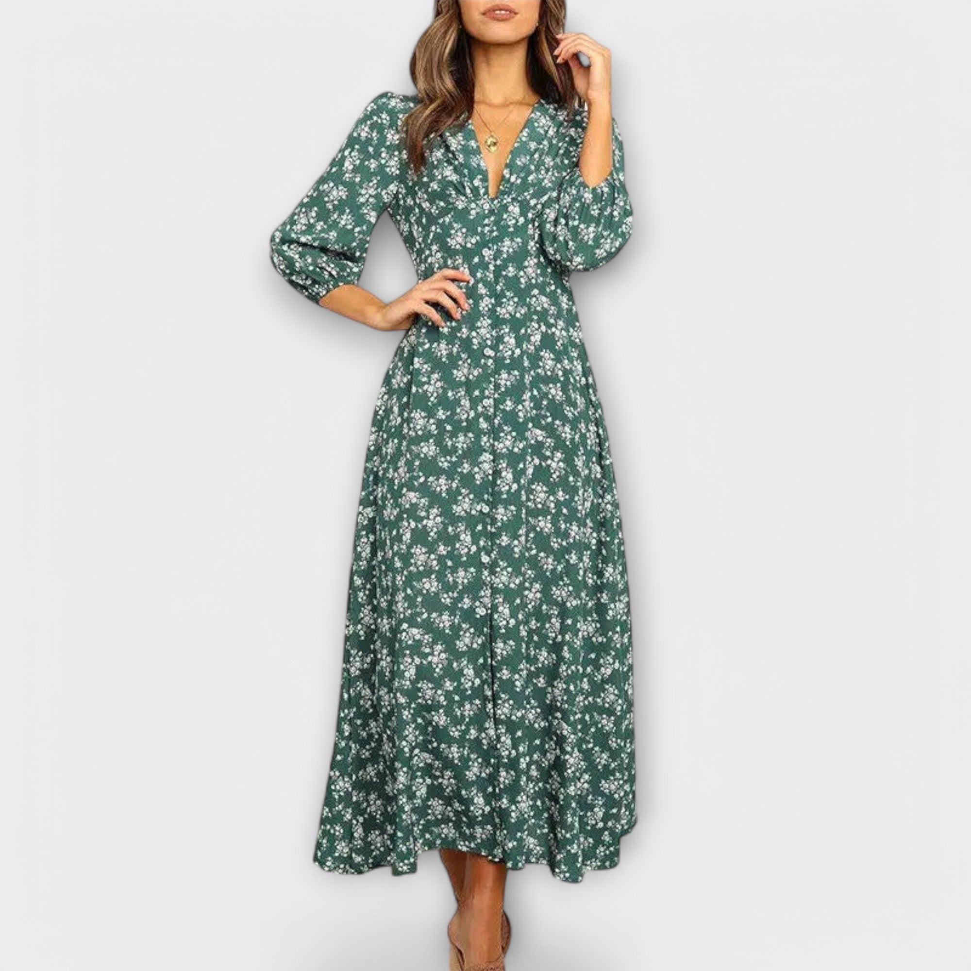 Blomsterprint Maxi Kjole for Kvinner