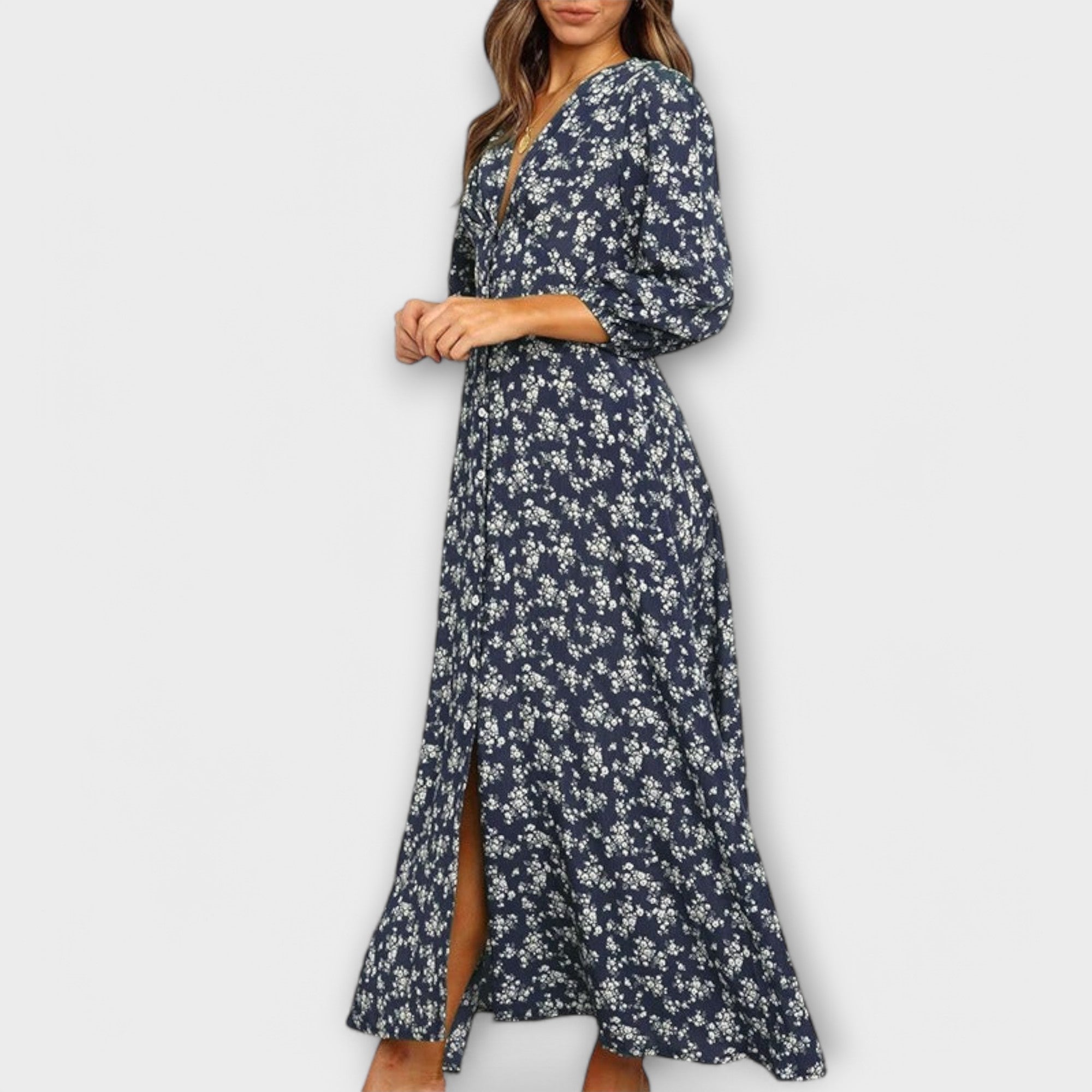 Blomsterprint Maxi Kjole for Kvinner