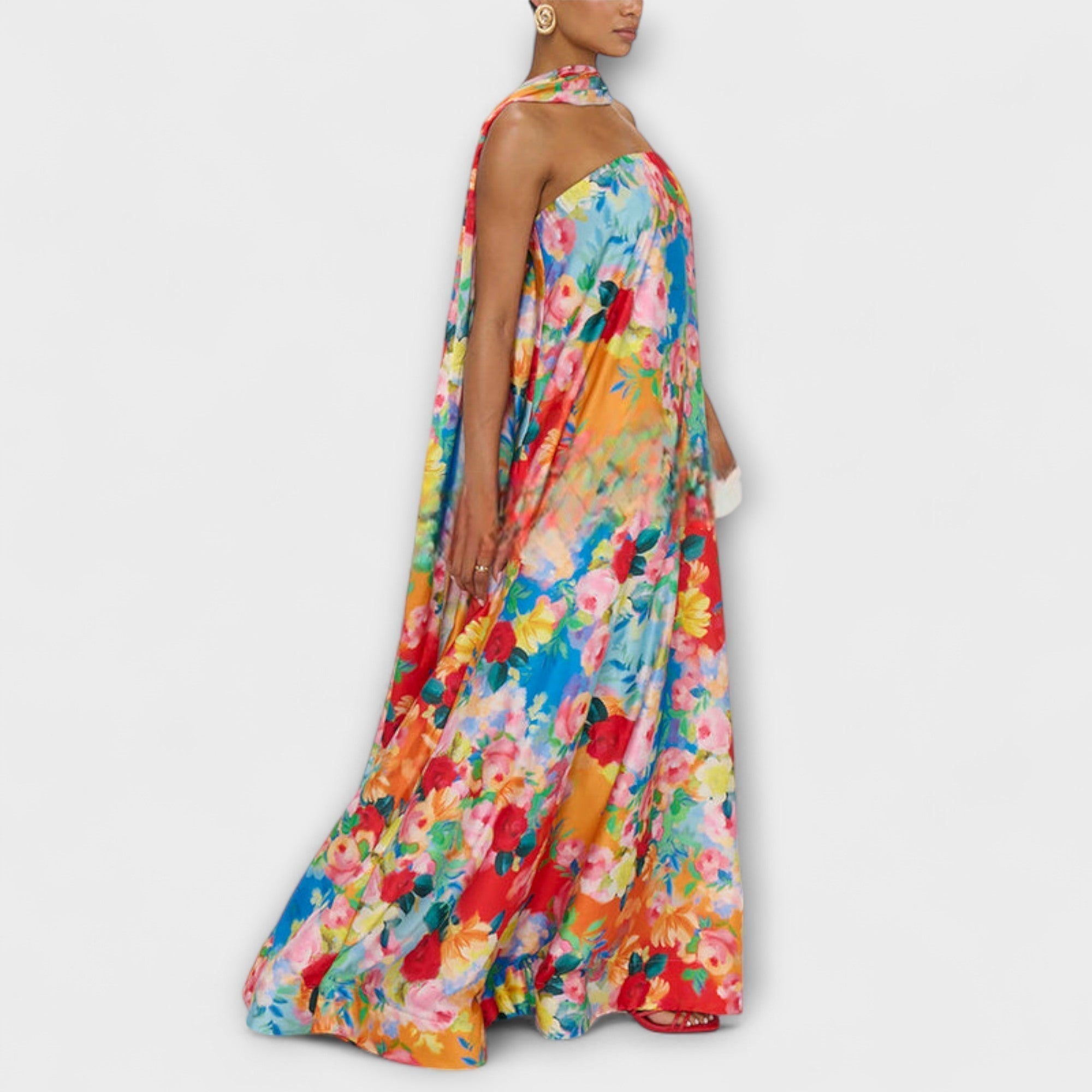 Harlow - Off-Shoulder Blomstrete Maxi Kjole