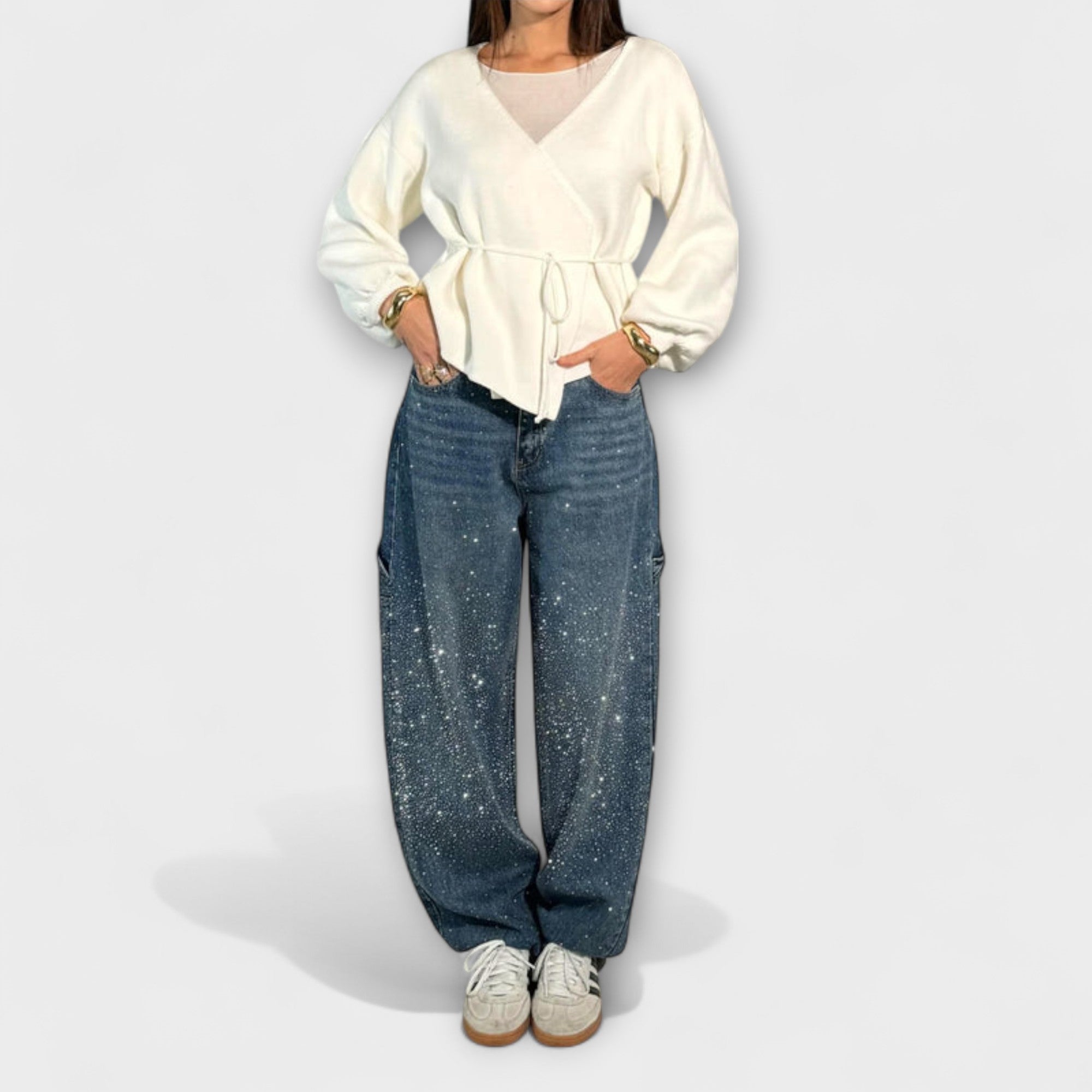 Fable - Shine Denim Jeans i Balloon Carpenter Style