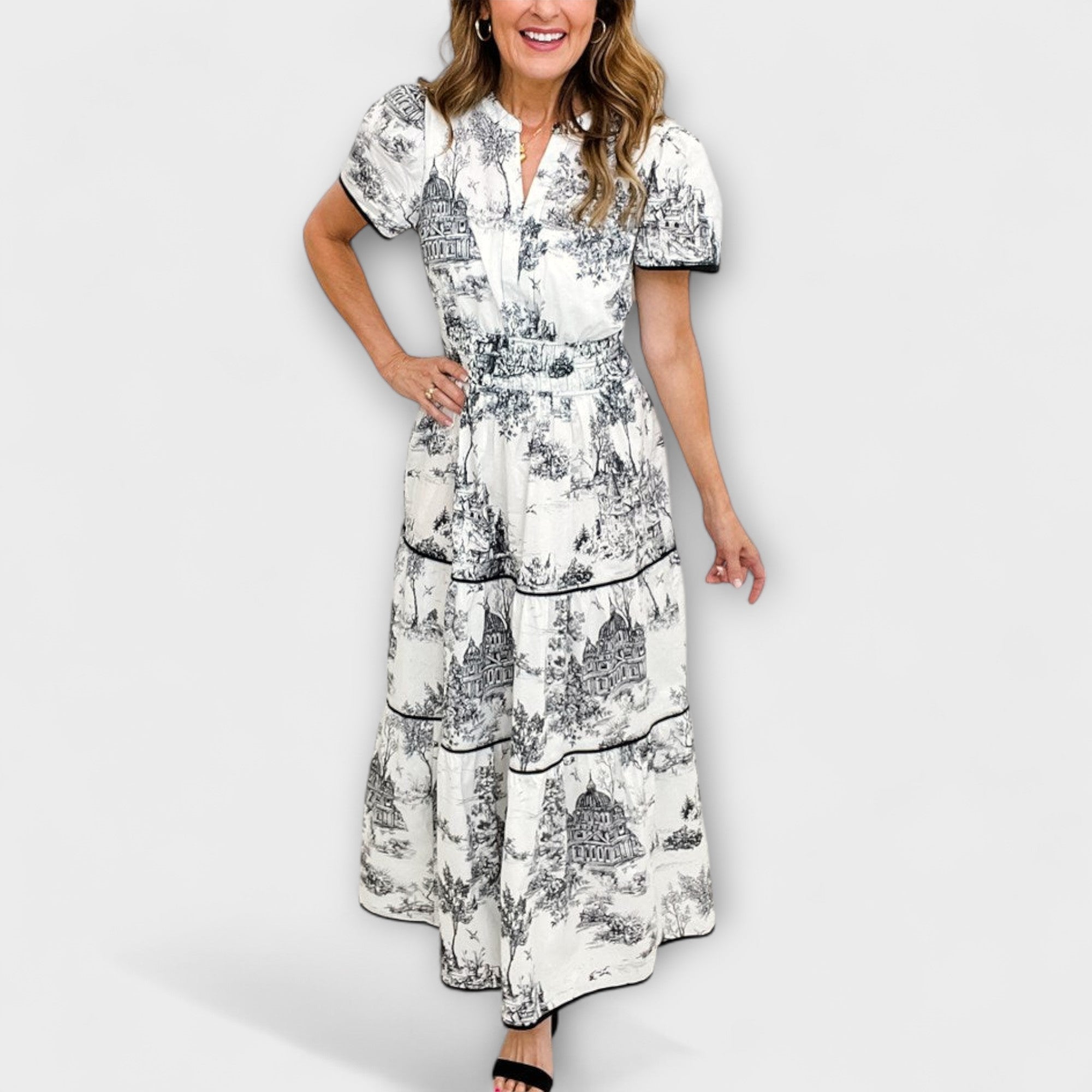 Eliza - Tidløs Toile Maxi Kjole