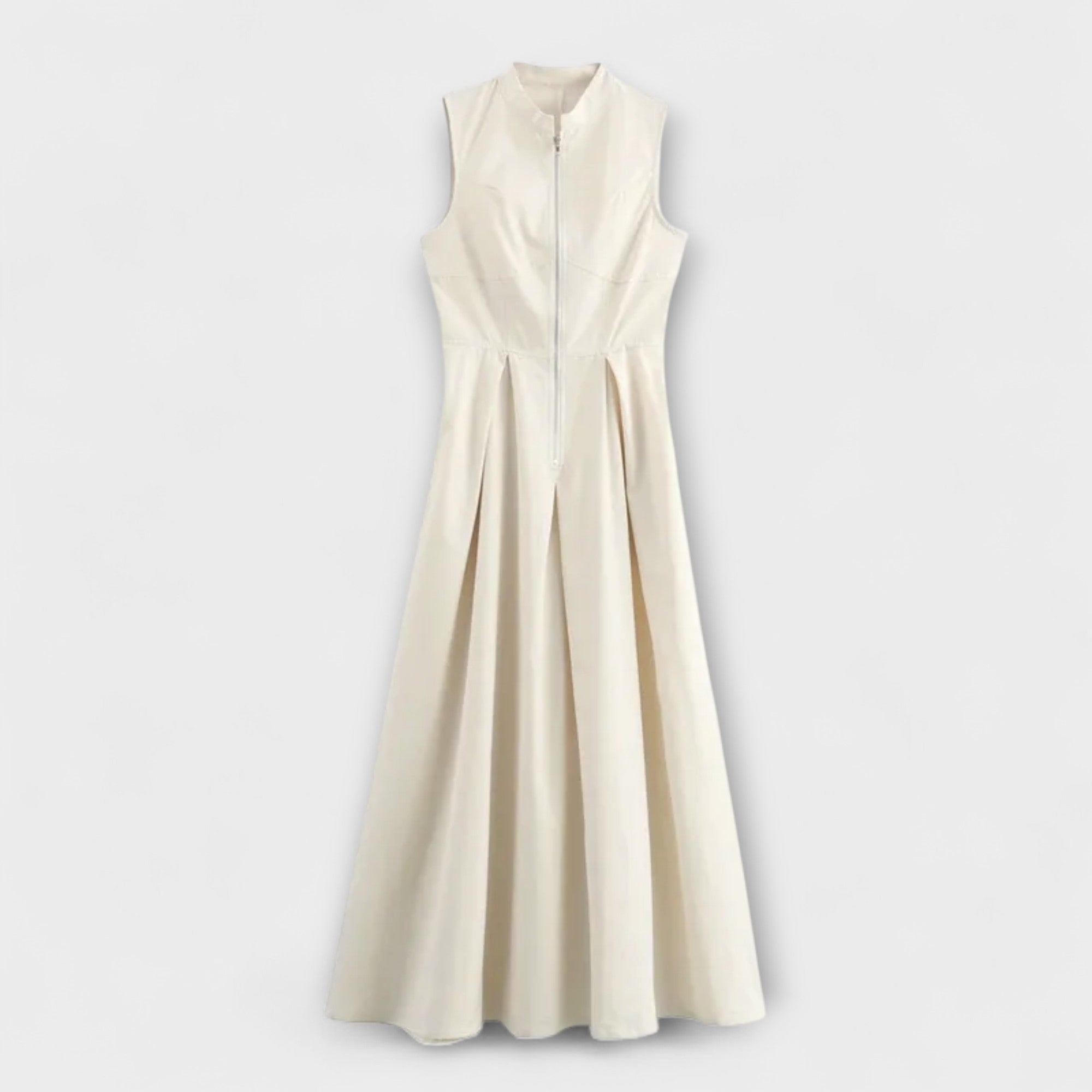 Ermeløs Plisserte Bodycon Midi Kjole