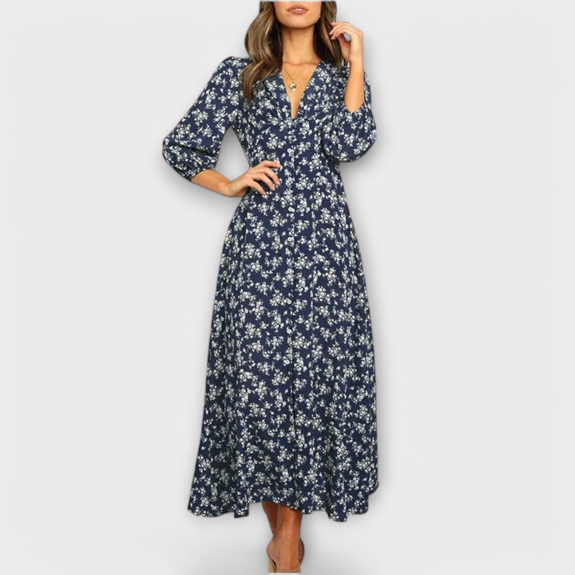 Blomsterprint Maxi Kjole for Kvinner