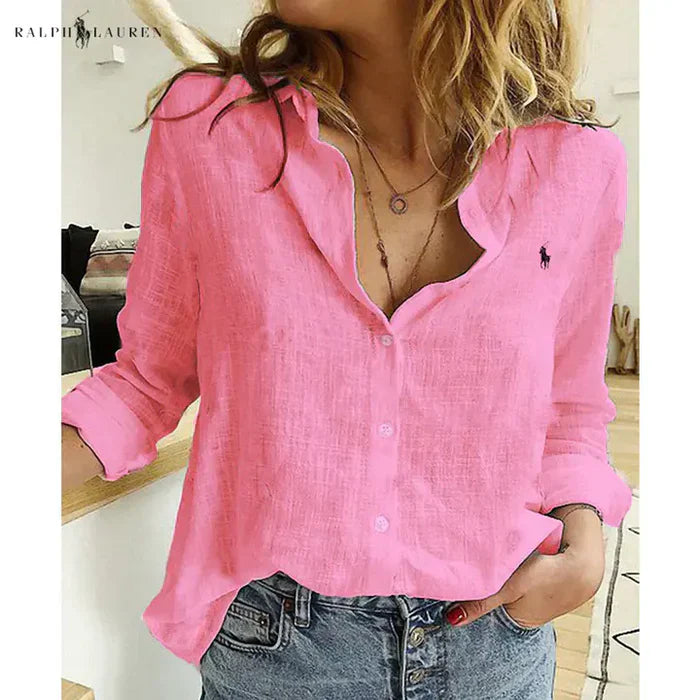 R. Lauren Lin Button-Up Skjorte