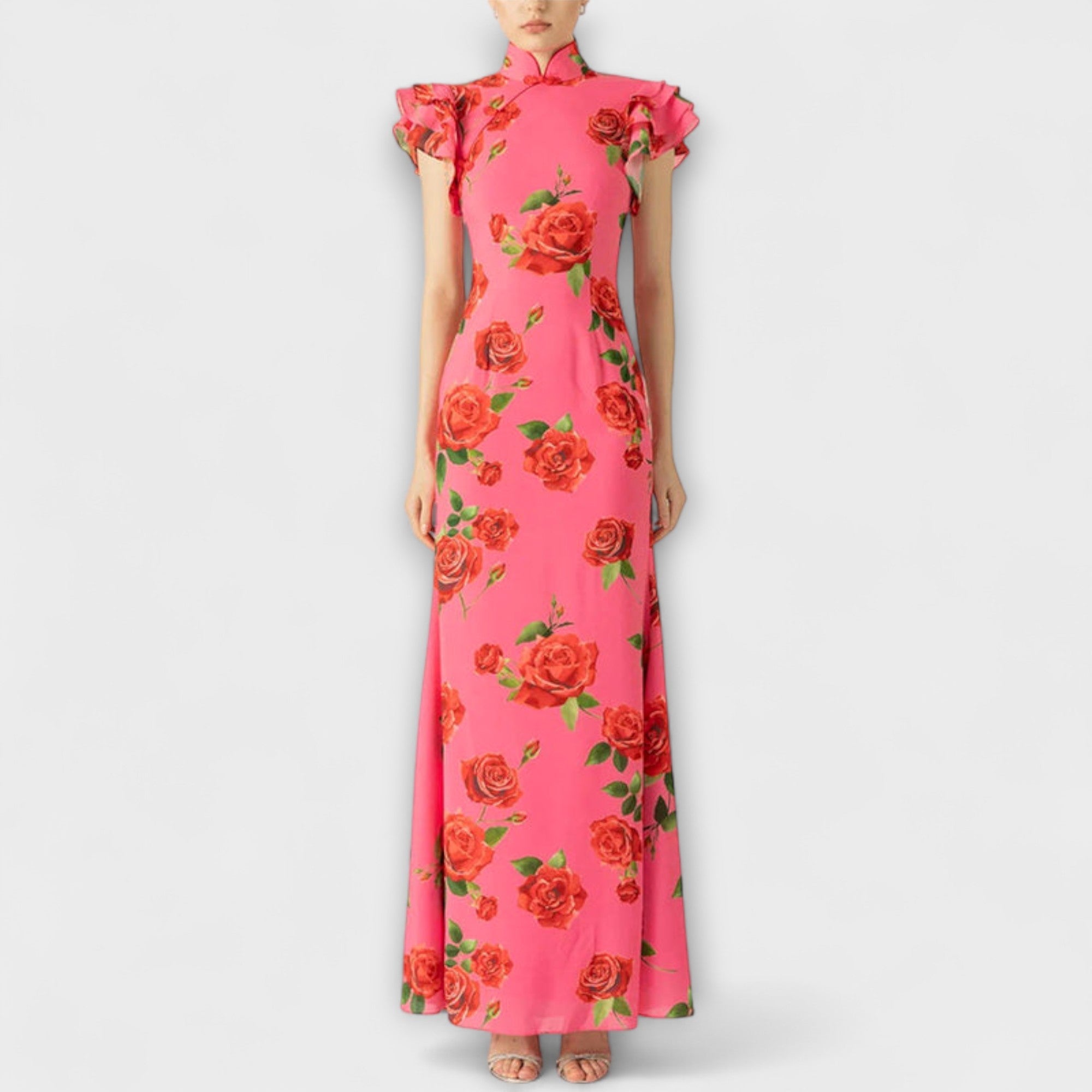 Luna - Maxi Kjole med Blomstertrykk