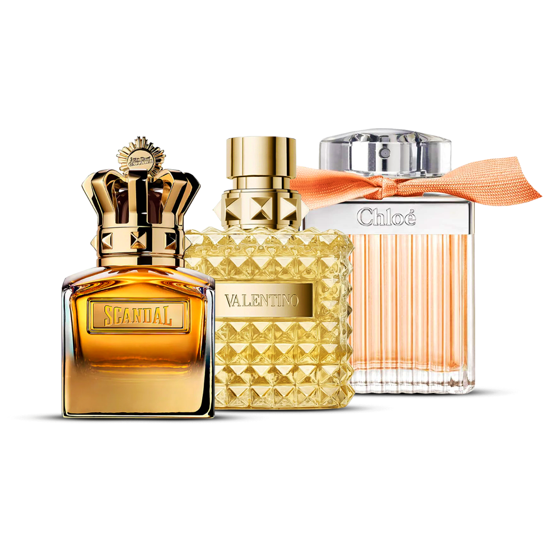 Kombinasjon av 3 kvinnelige dufter – Scandal, Valentino Donna og Chloé [100 ml hver]