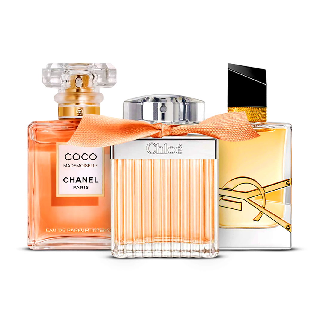 Kombinasjon av 3 damedufter – Valentino Uomo Yellow Dream, YSL Libre Intense og Scandal Le Parfum [100 ml hver]