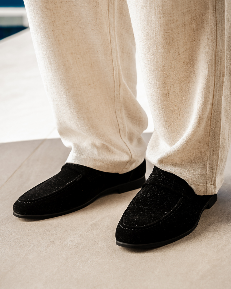 Gamle Penger Suede Penny Loafers