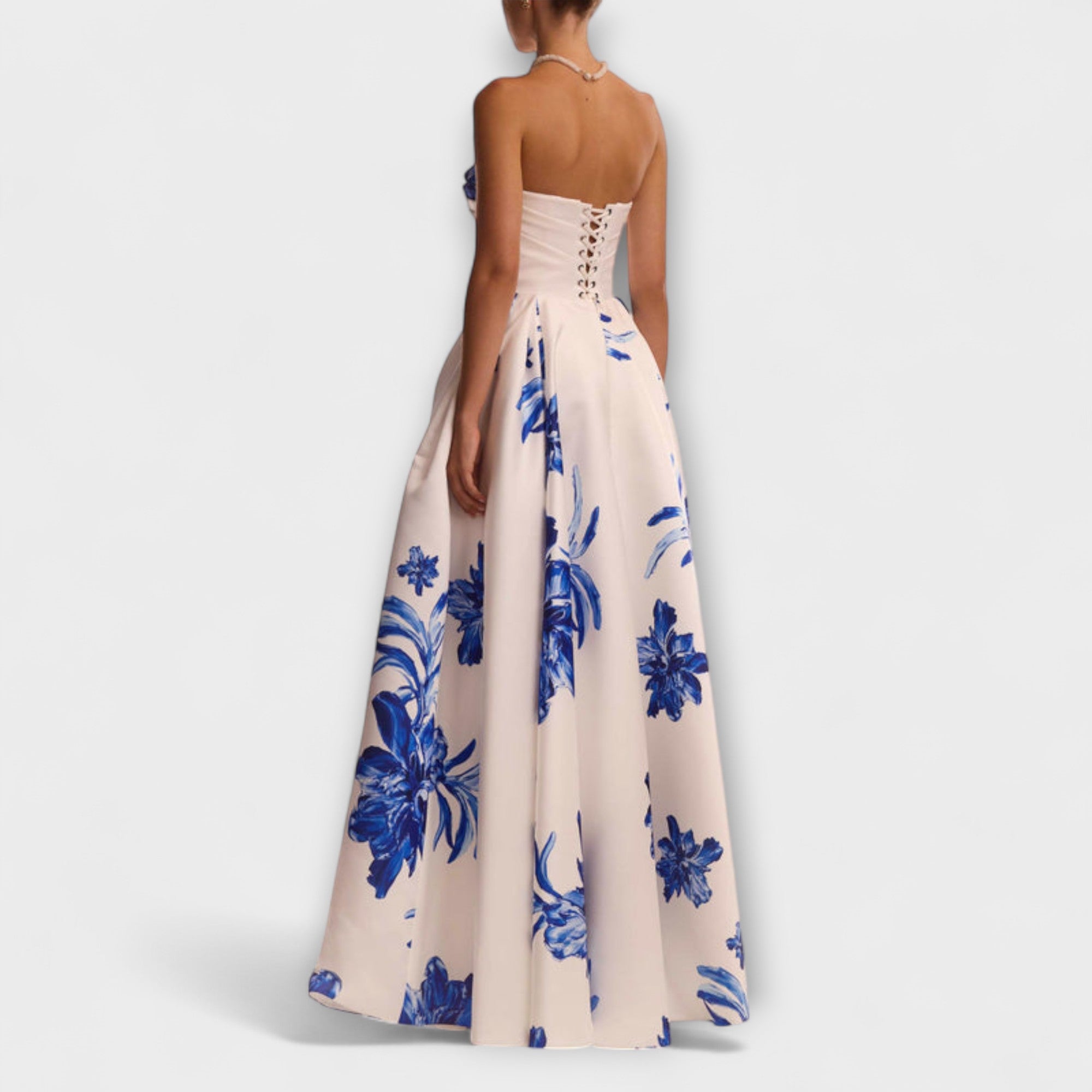 Rosalie - Stilig Off-Shoulder Blomster Maxi Kjole