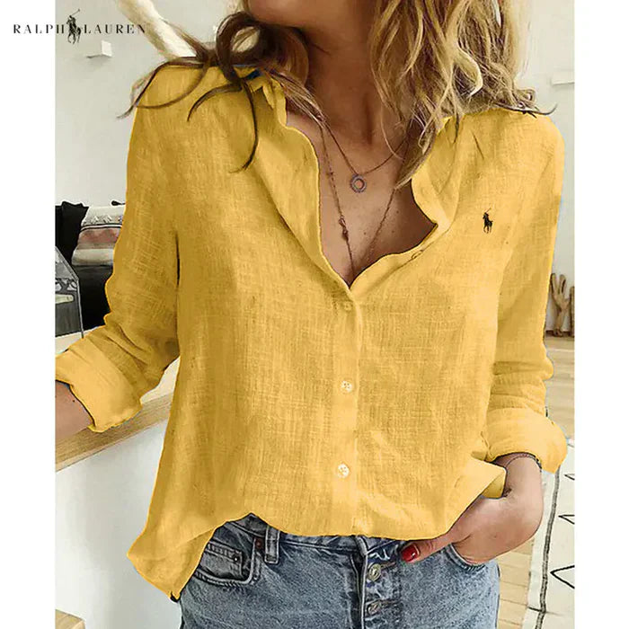 R. Lauren Lin Button-Up Skjorte