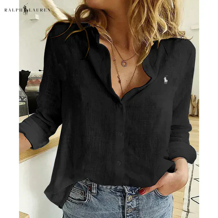 R. Lauren Lin Button-Up Skjorte