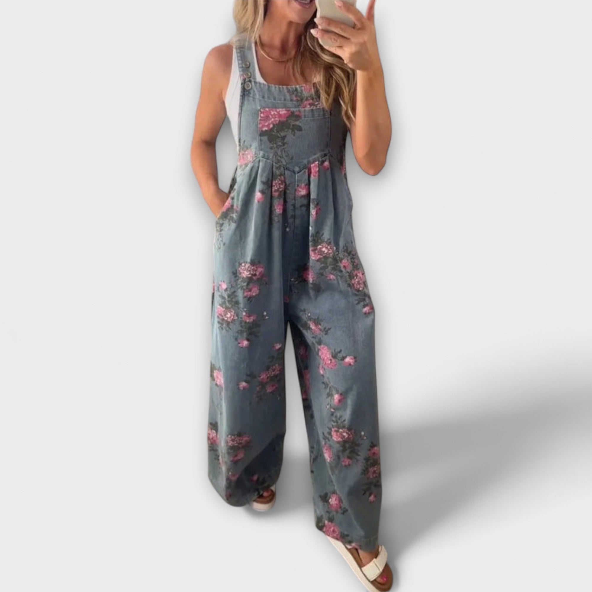 Mirona - Avslappet Passform Denim Overalls