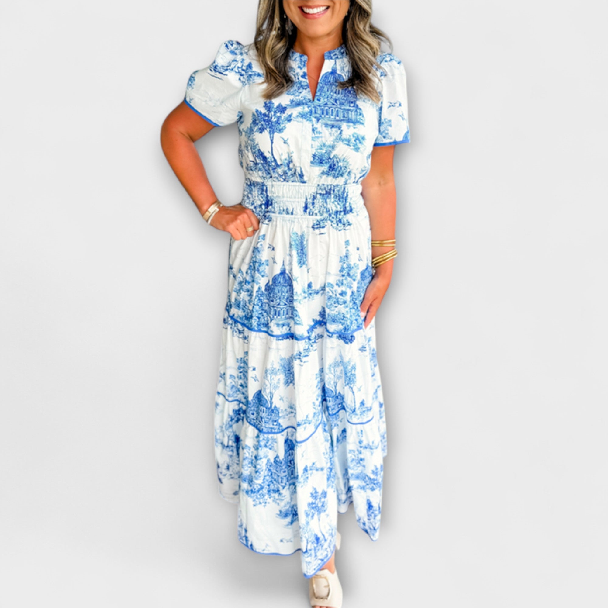 Eliza - Tidløs Toile Maxi Kjole