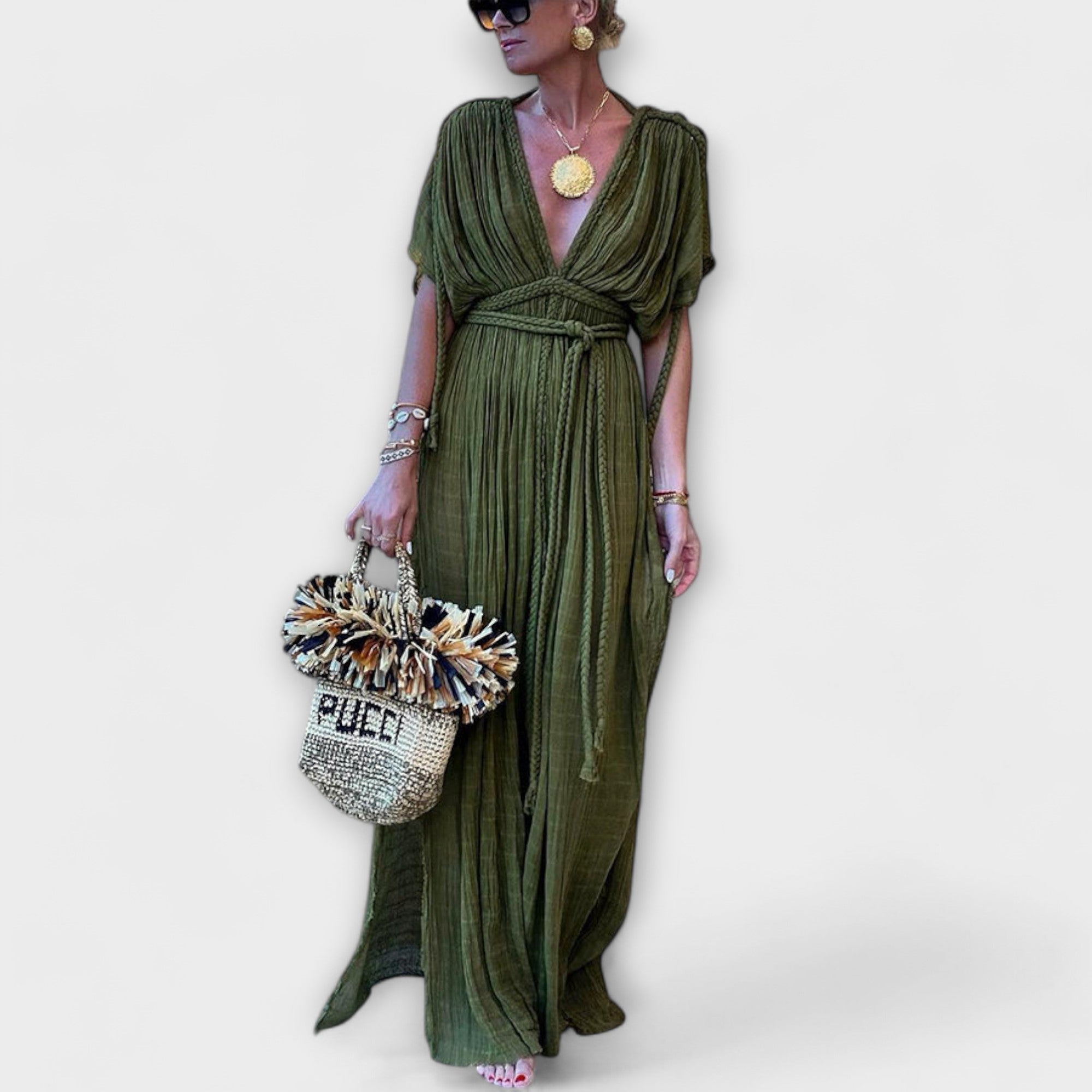 Kimono Maxi Kjole i Gresk Stil