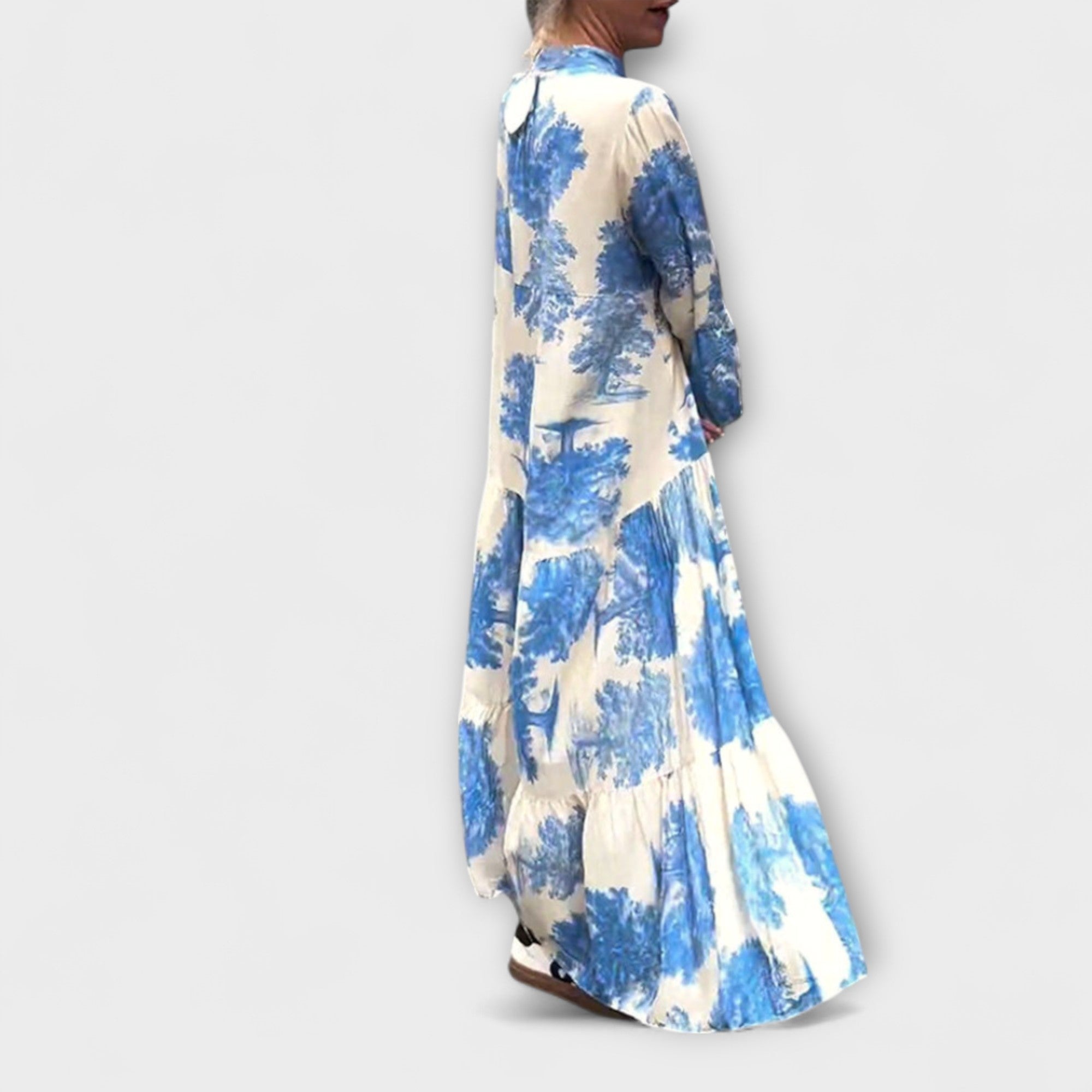 Nerina - Elegant Blomstrete Maxi Kjole