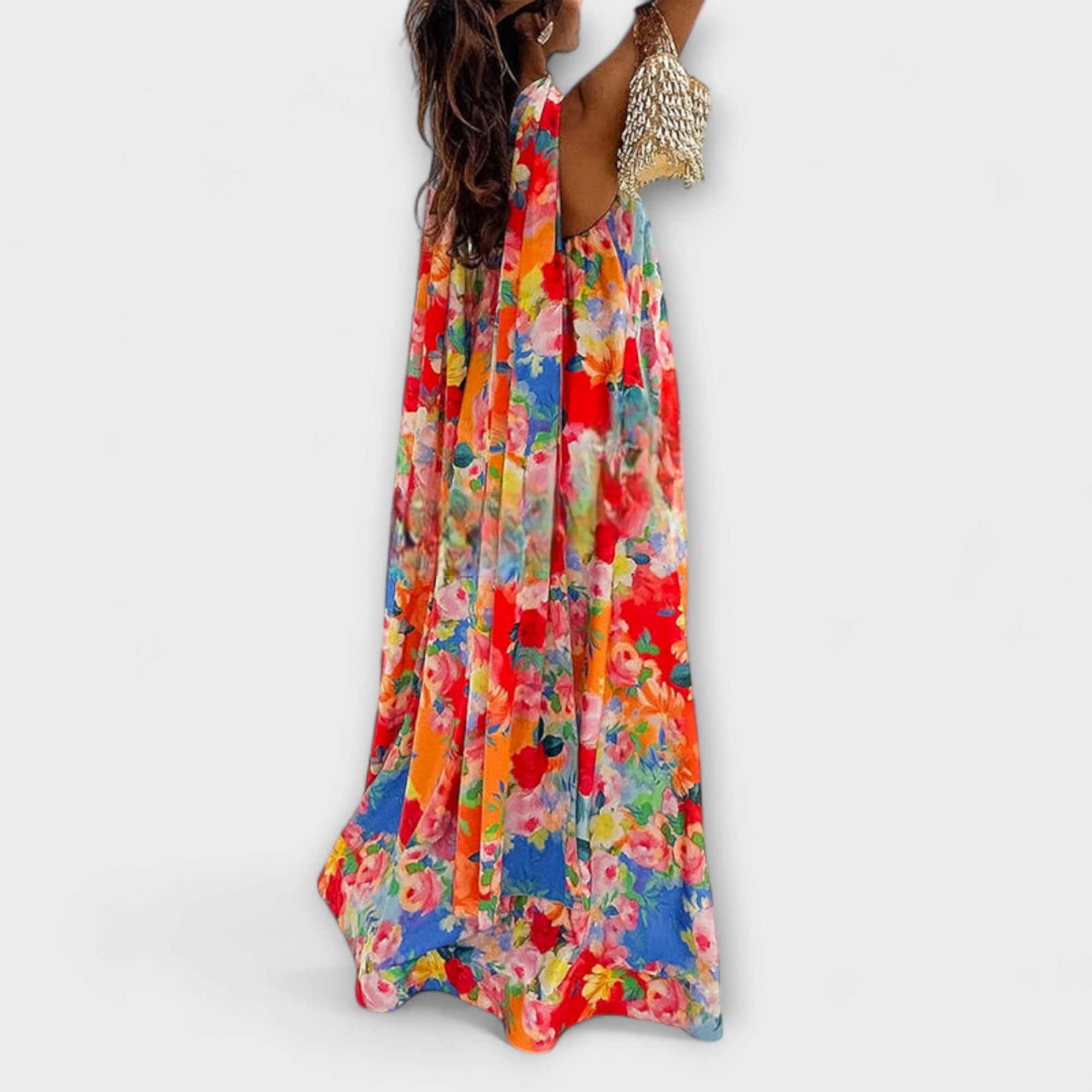 Harlow - Off-Shoulder Blomstrete Maxi Kjole