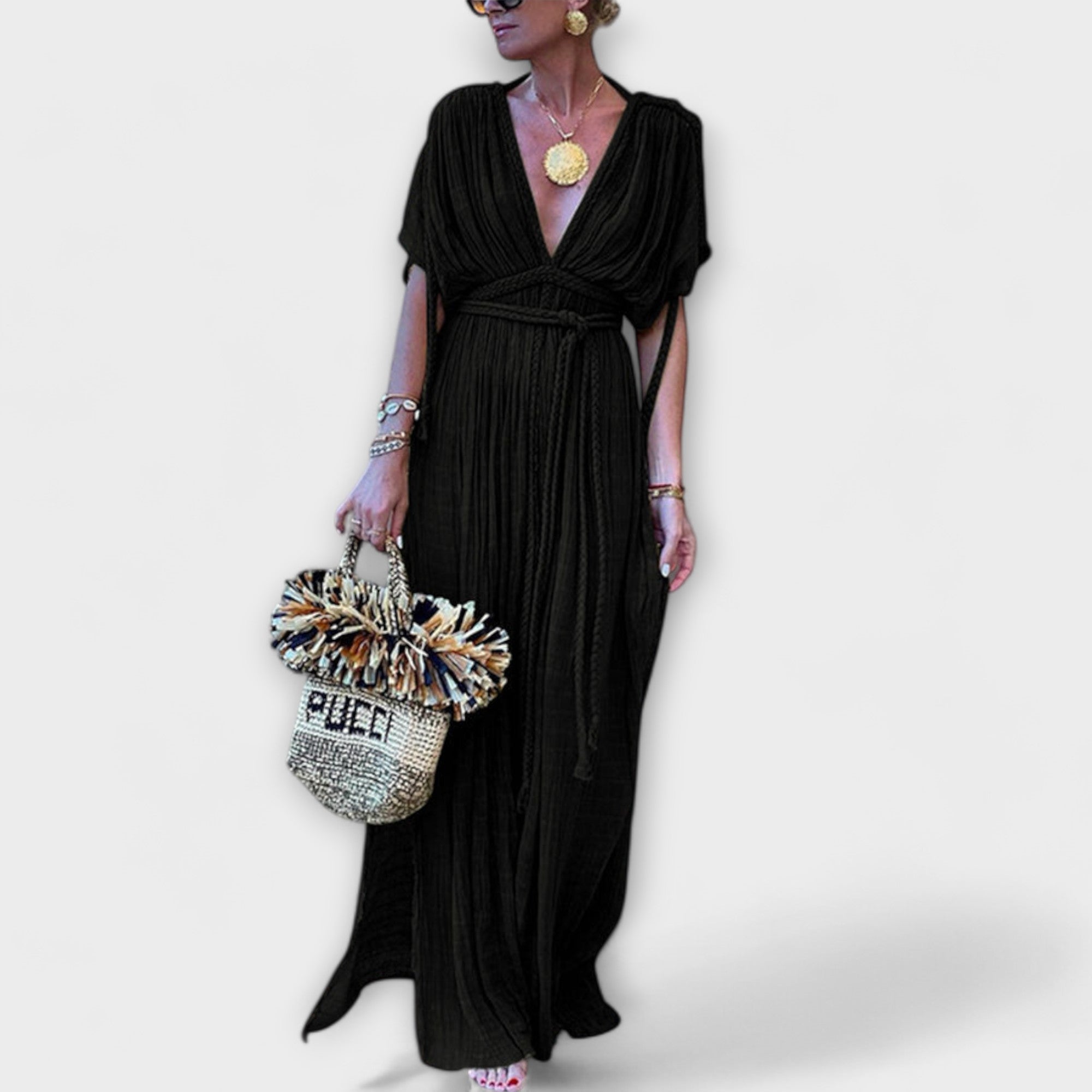 Kimono Maxi Kjole i Gresk Stil