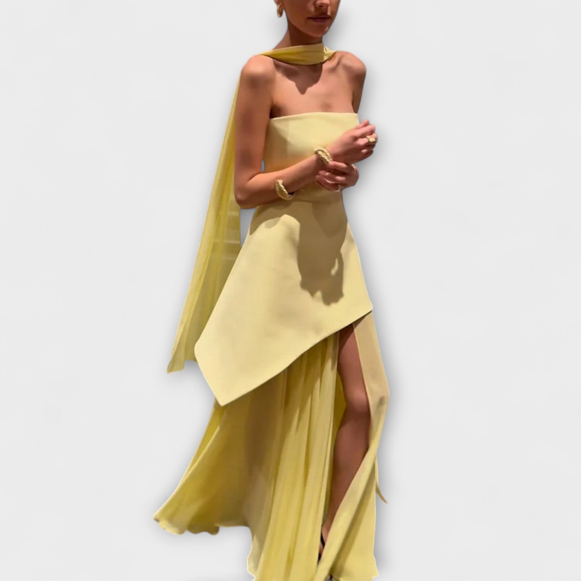 Goldie - Maxi Kjole Laget av Chiffon