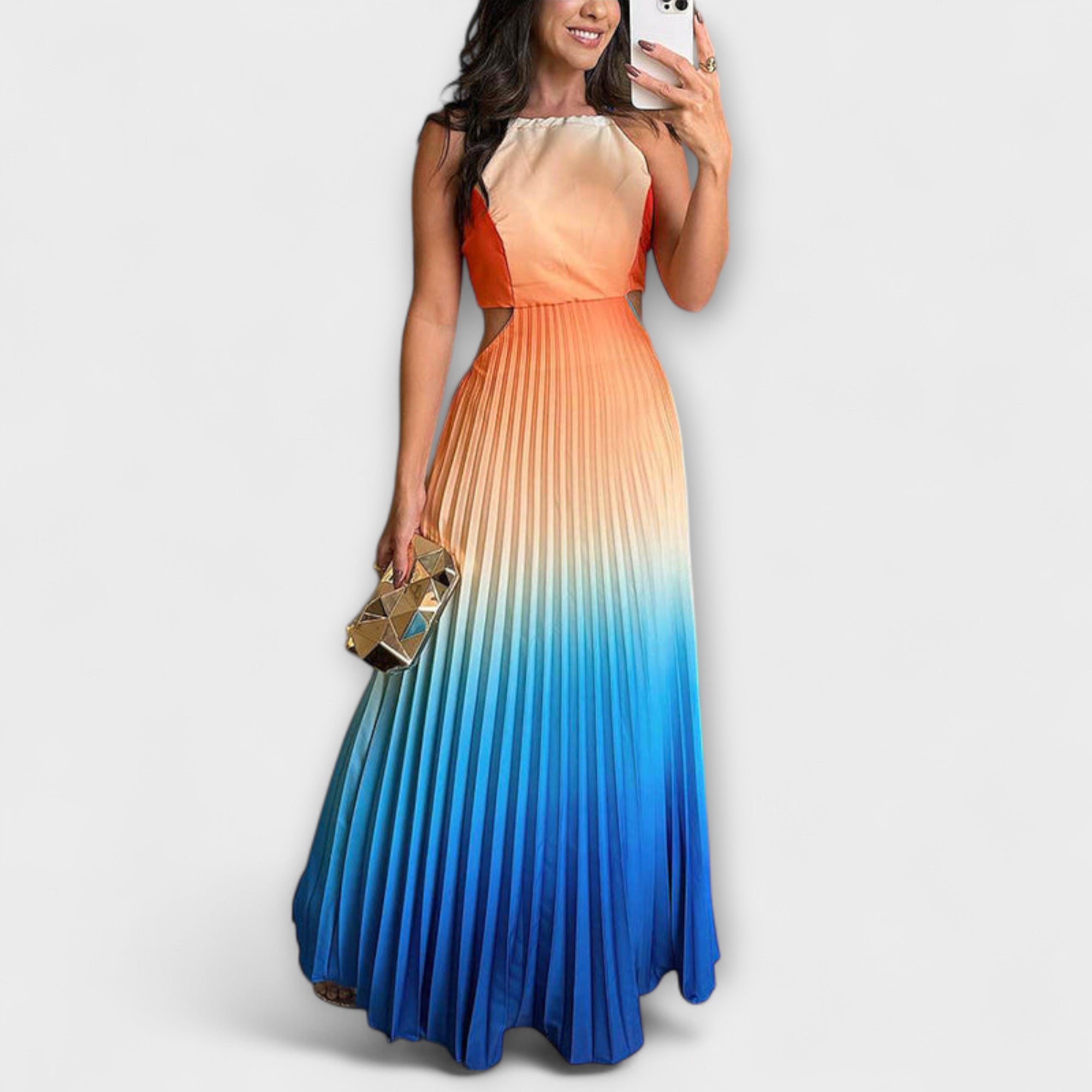Haven - Stilig Ryggløs Tie-Dye Maxi Kjole
