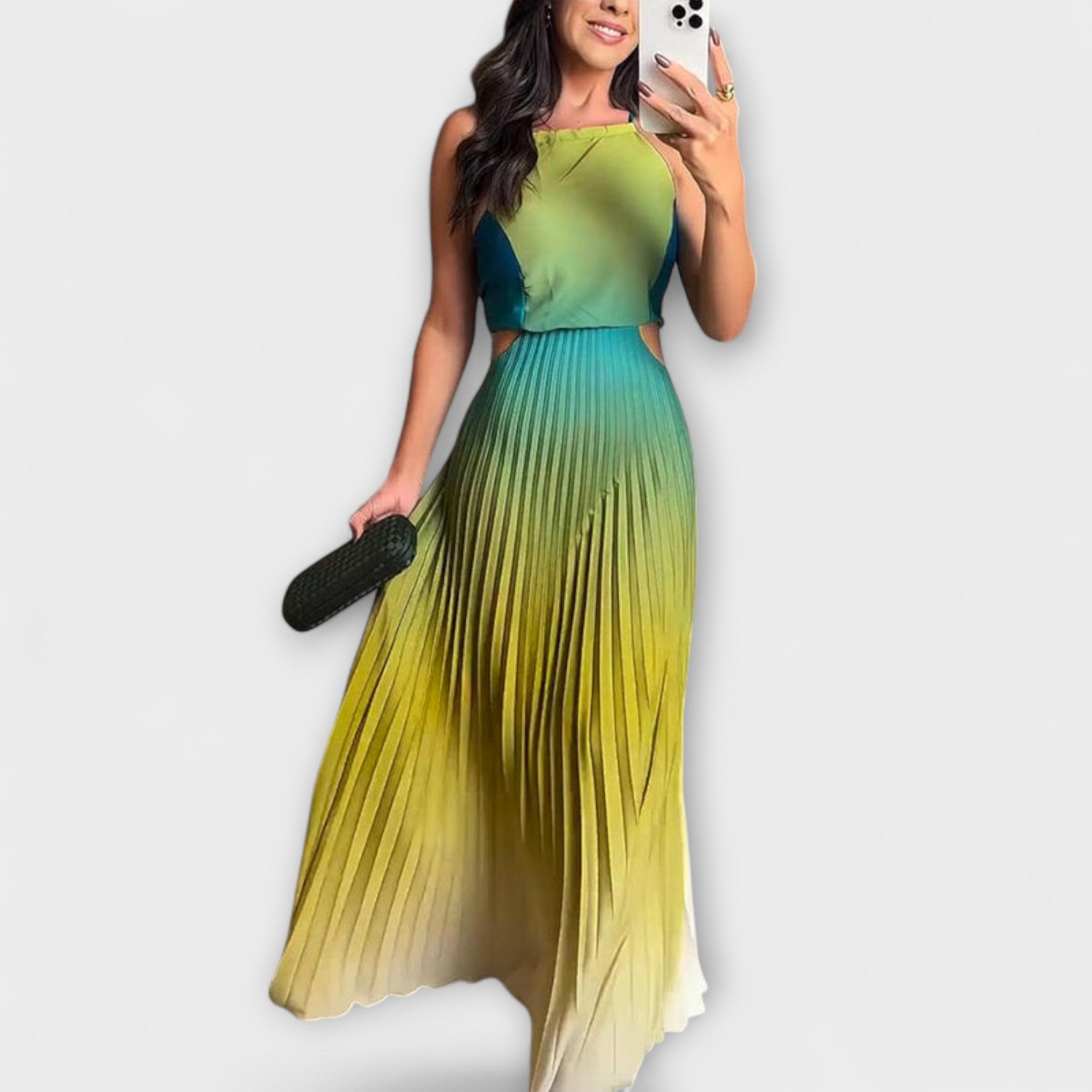 Haven - Stilig Ryggløs Tie-Dye Maxi Kjole
