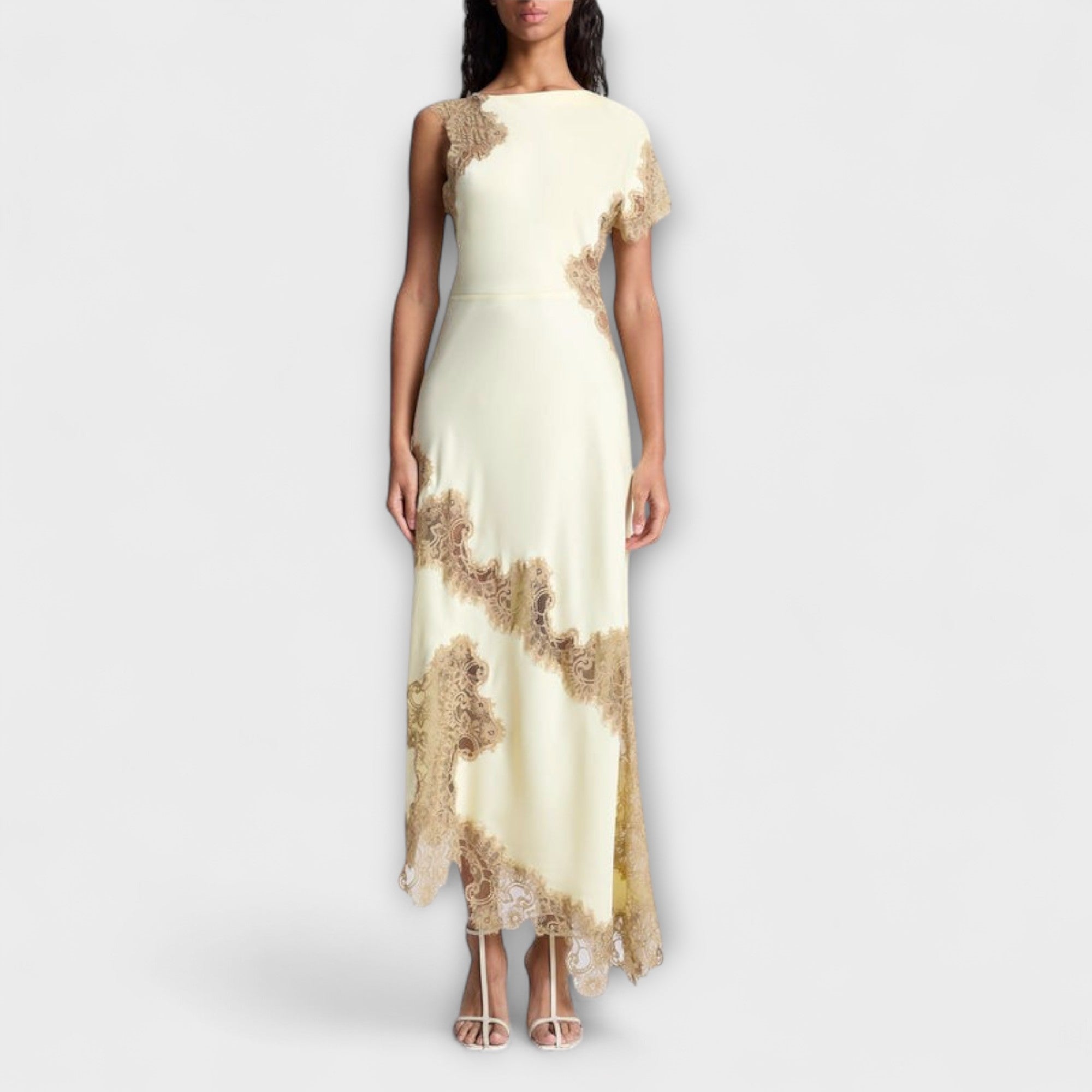 Margaret - Maxi Kjole med Satin og Blonder