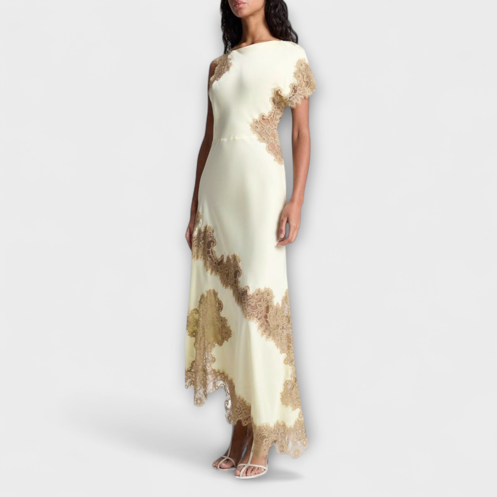 Margaret - Maxi Kjole med Satin og Blonder