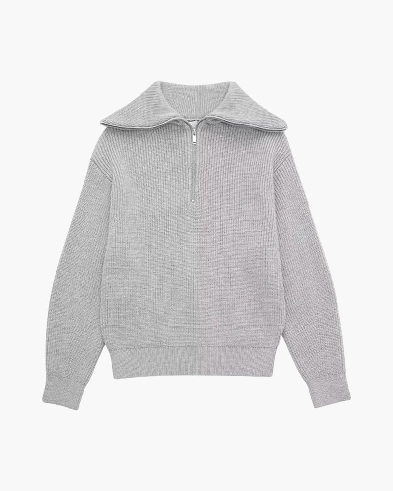 Stripete Zip-Up Genser