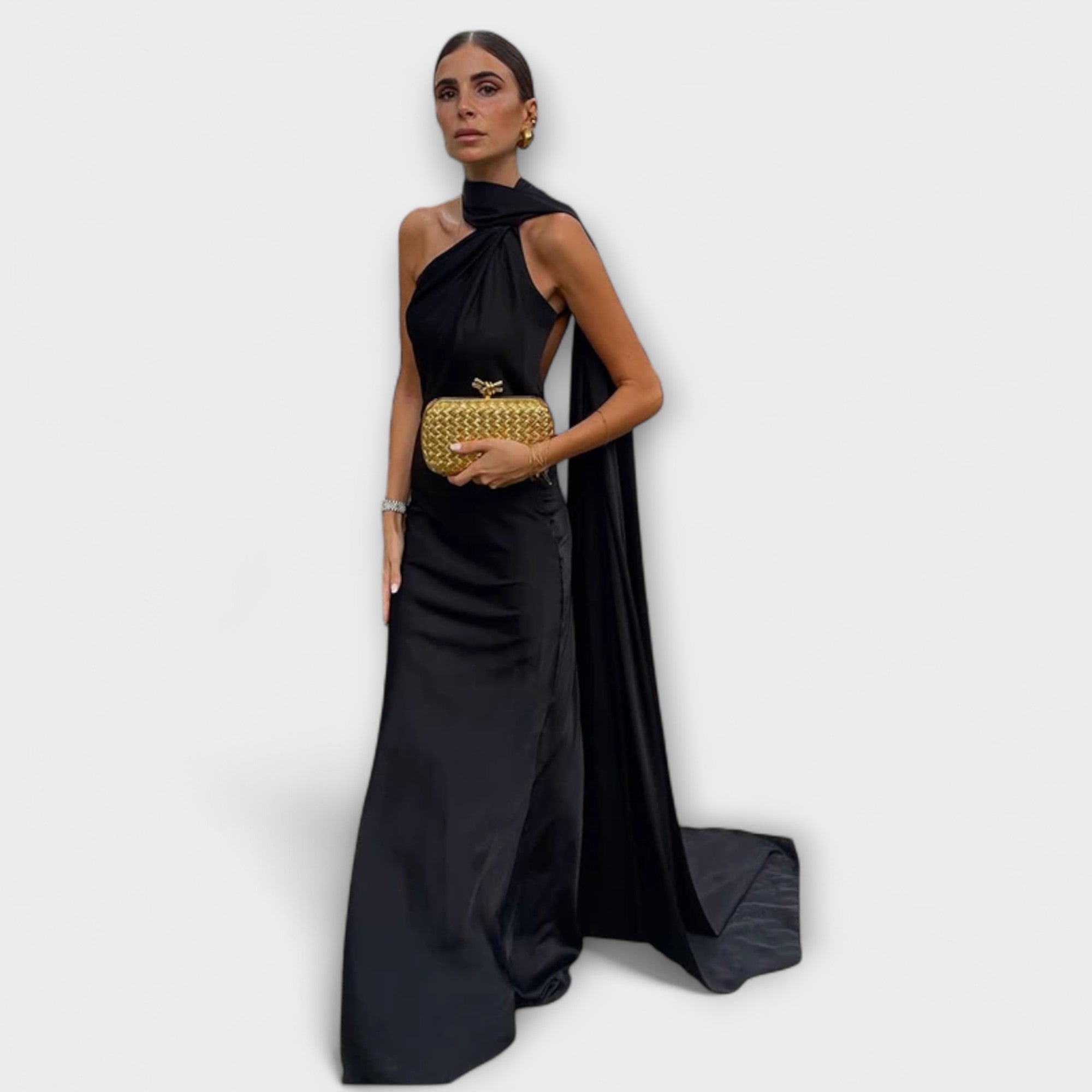 Stilig Off-Shoulder Halter Maxi Kjole
