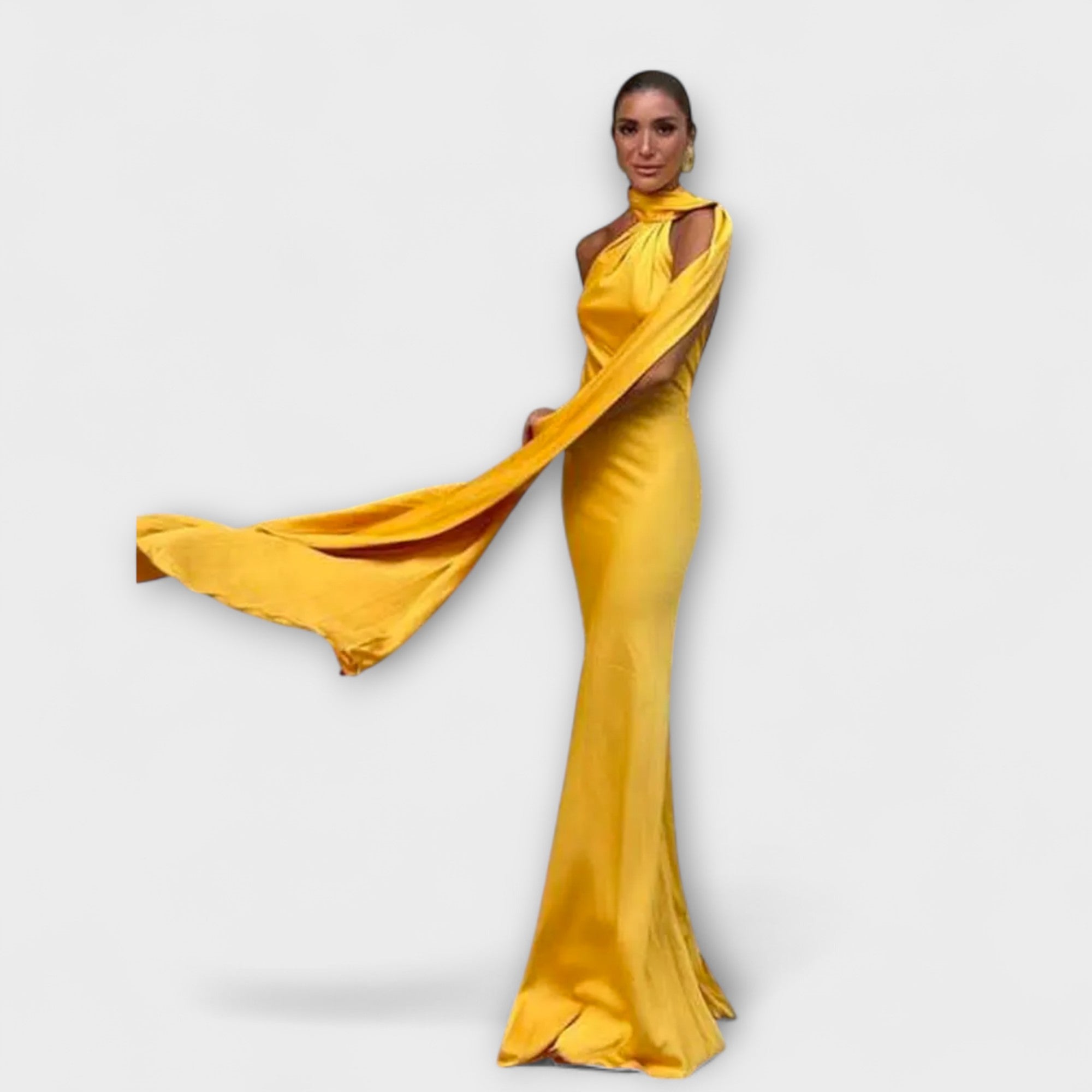 Stilig Off-Shoulder Halter Maxi Kjole