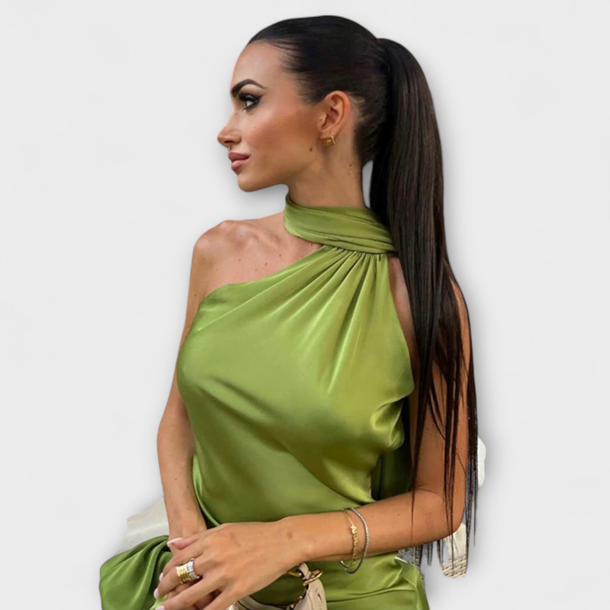 Stilig Off-Shoulder Halter Maxi Kjole