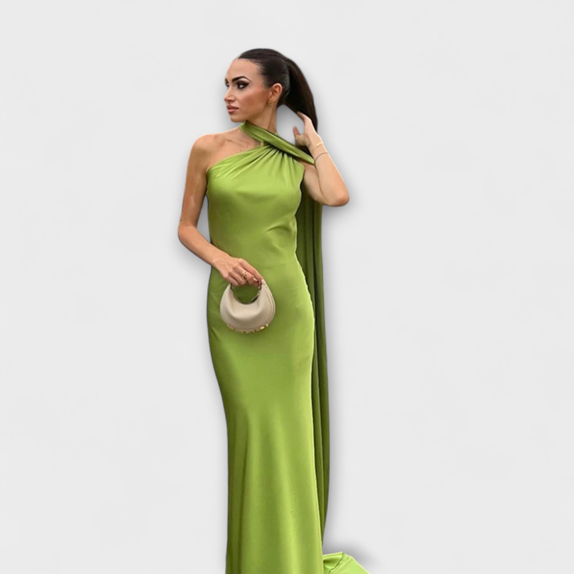 Stilig Off-Shoulder Halter Maxi Kjole