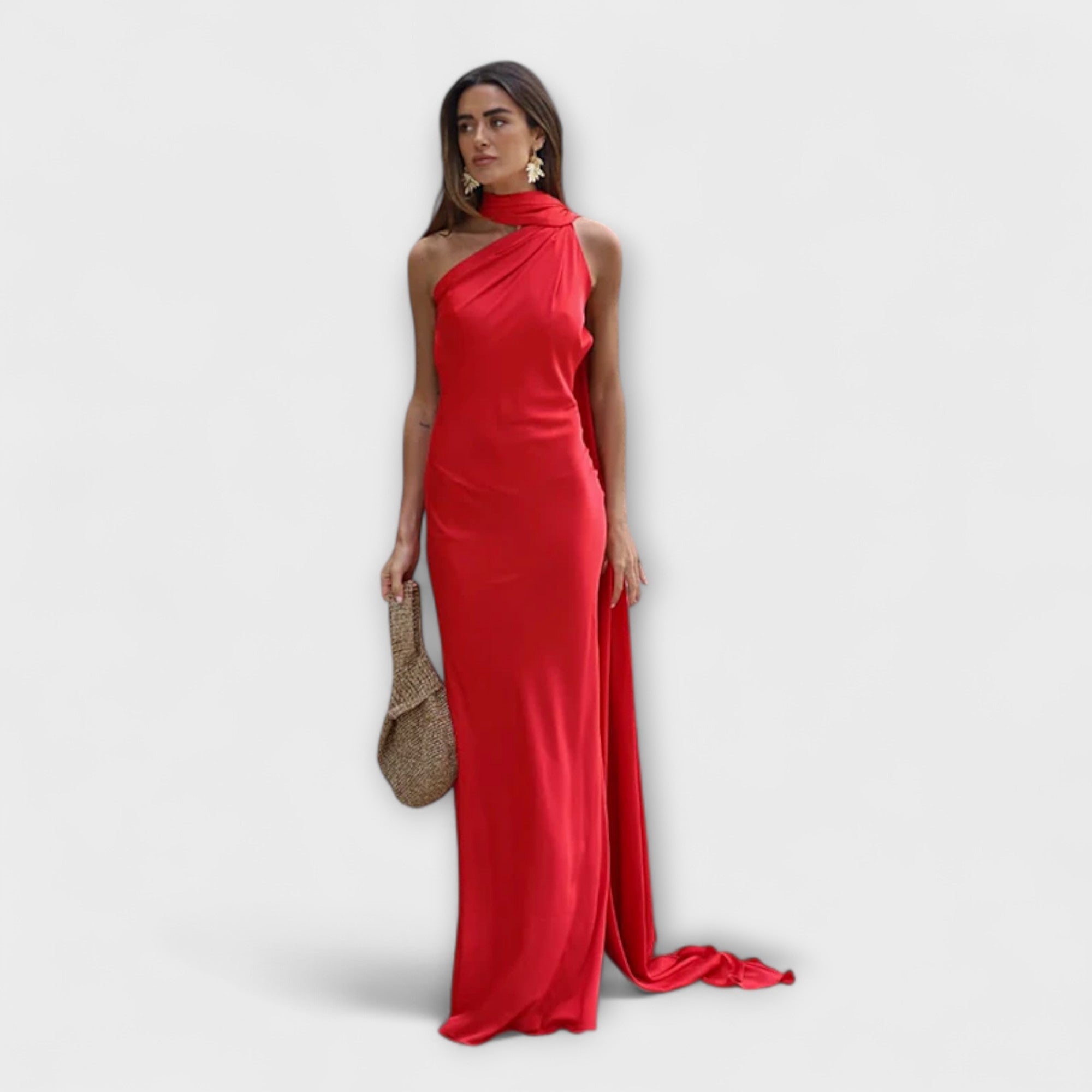 Stilig Off-Shoulder Halter Maxi Kjole