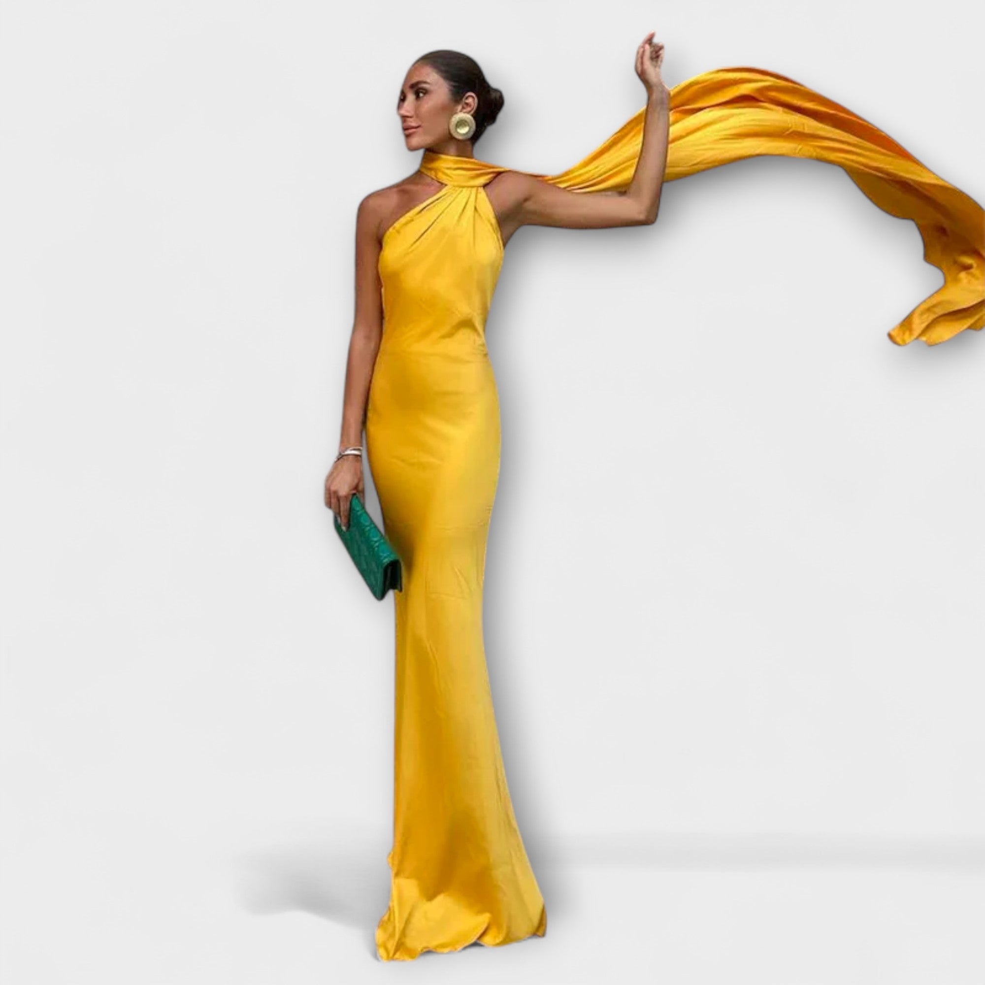 Stilig Off-Shoulder Halter Maxi Kjole