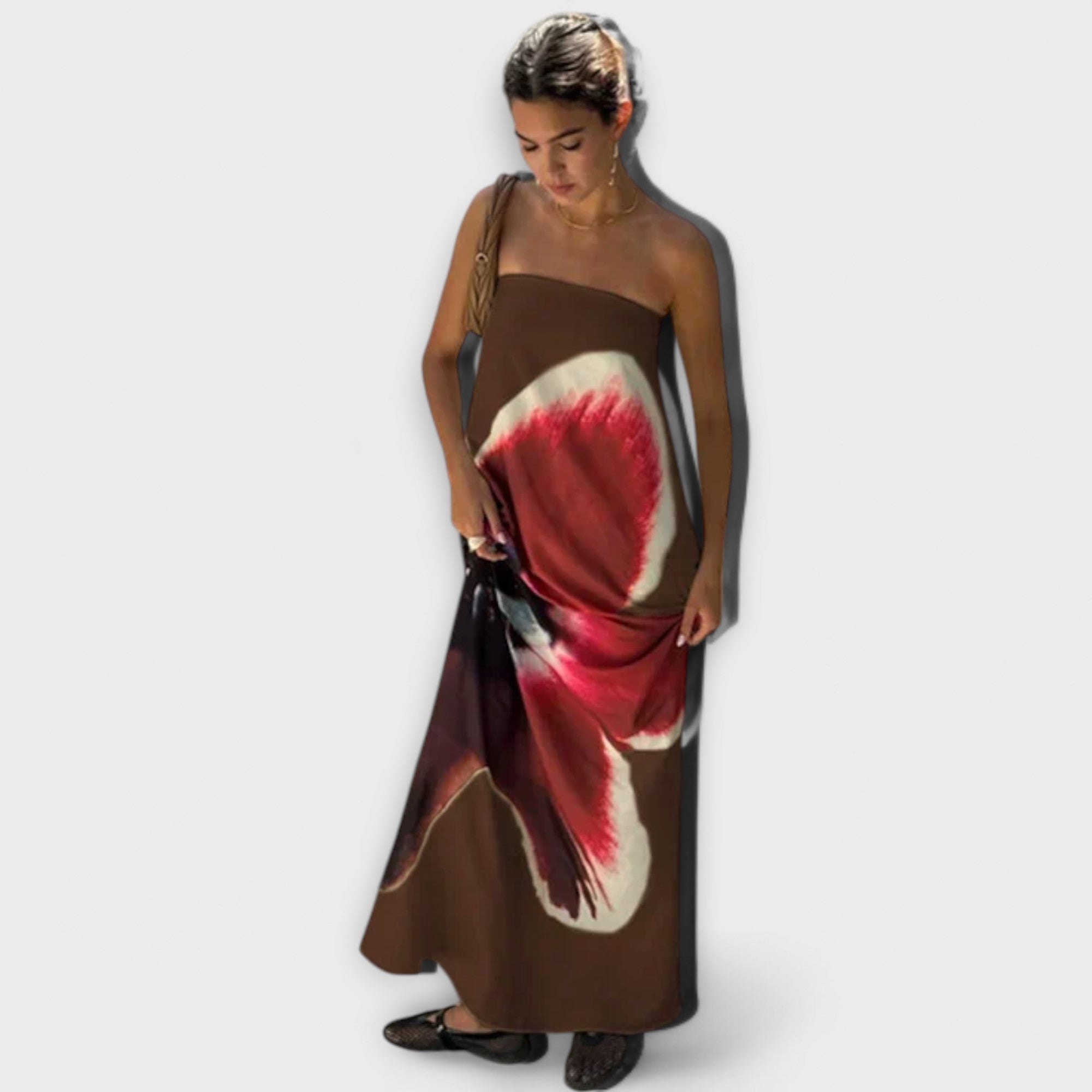 Chic Off-Shoulder Uten Ermer Maxi Kjole
