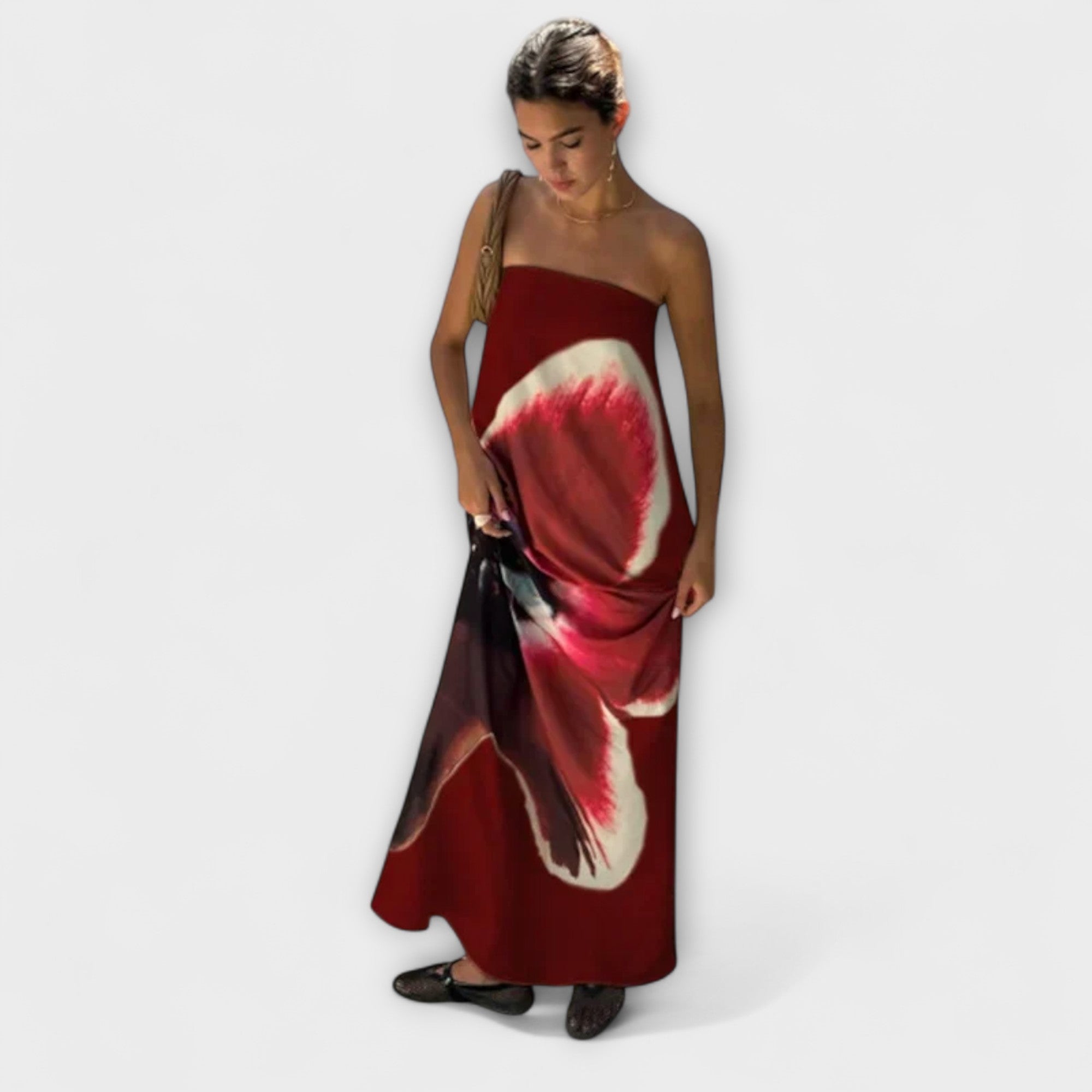 Chic Off-Shoulder Uten Ermer Maxi Kjole