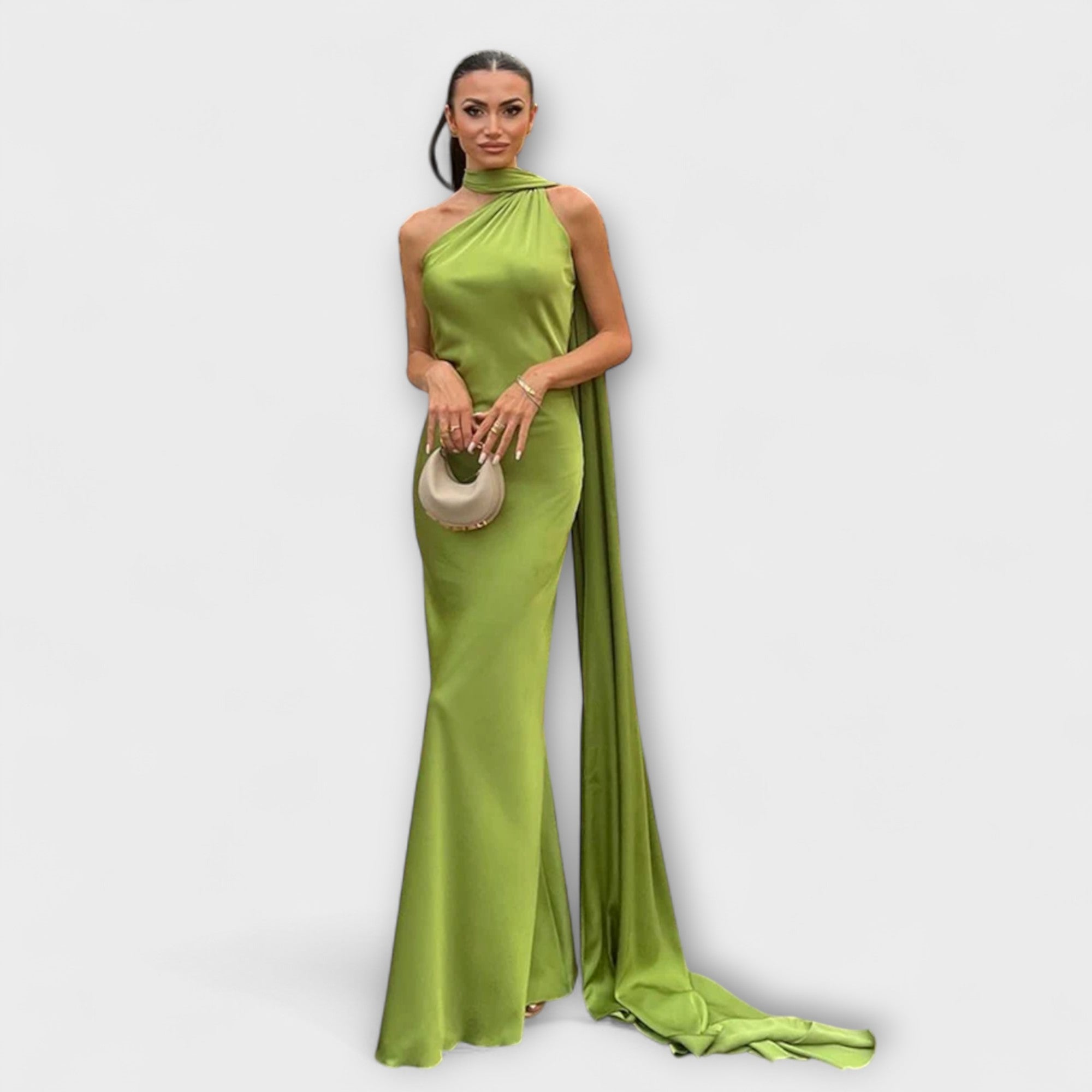 Stilig Off-Shoulder Halter Maxi Kjole