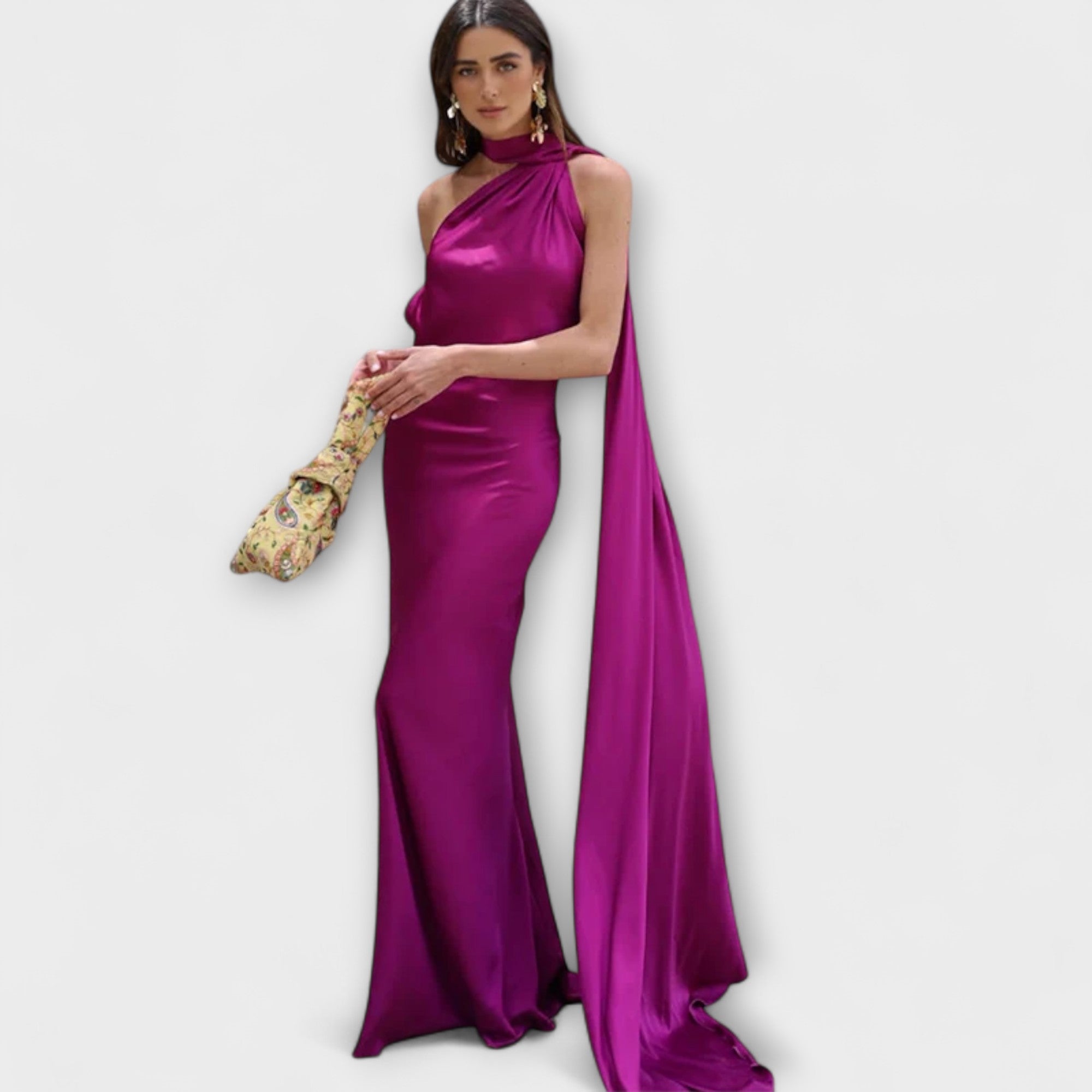 Stilig Off-Shoulder Halter Maxi Kjole