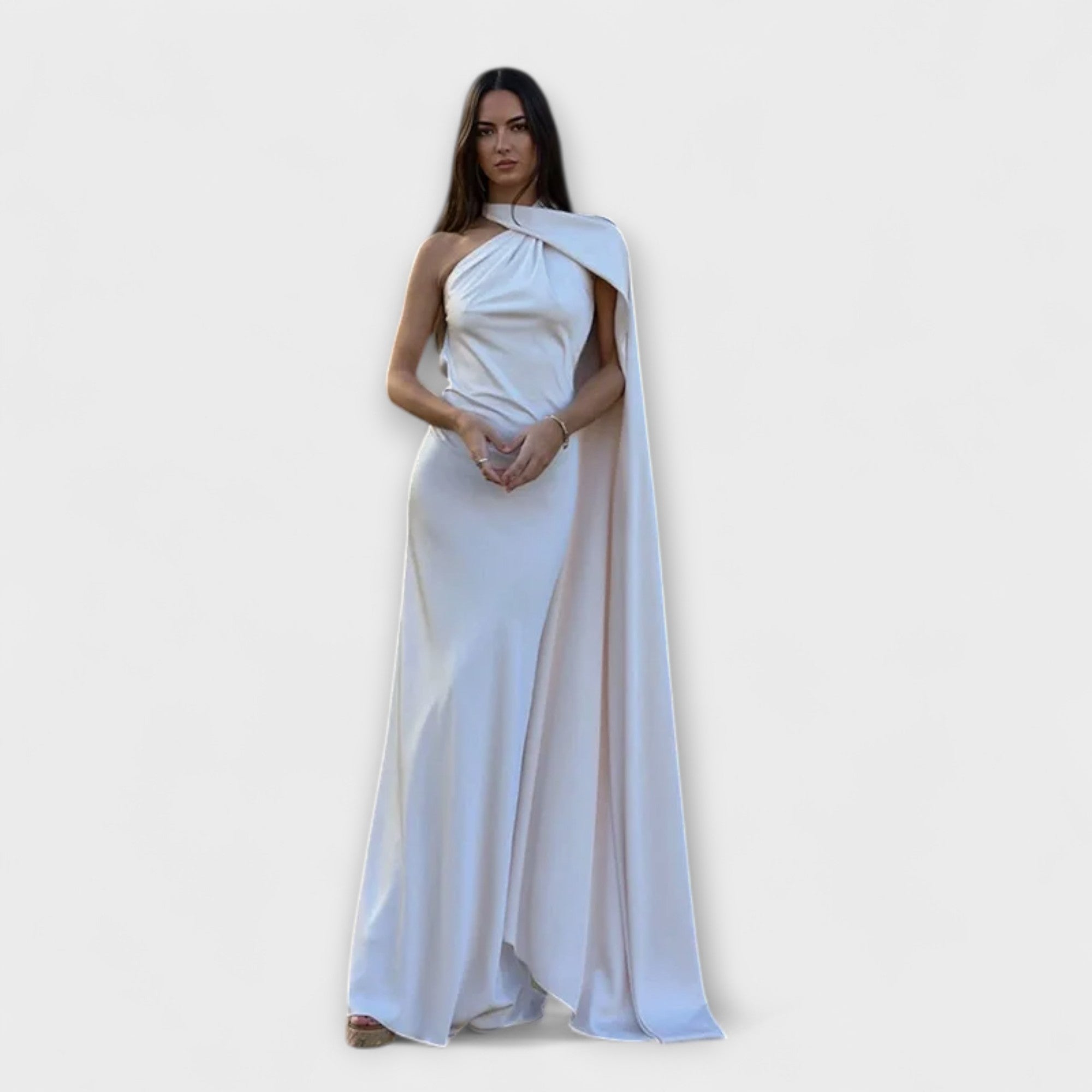 Stilig Off-Shoulder Halter Maxi Kjole