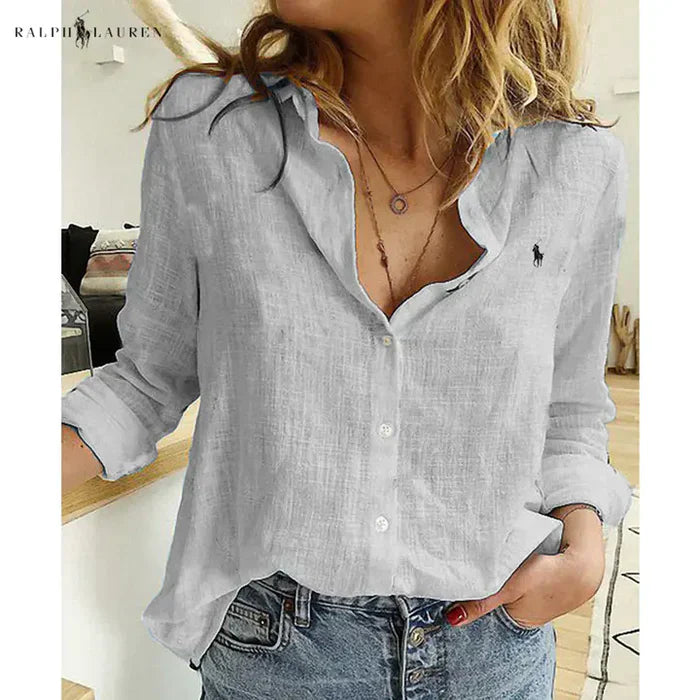 R. Lauren Lin Button-Up Skjorte