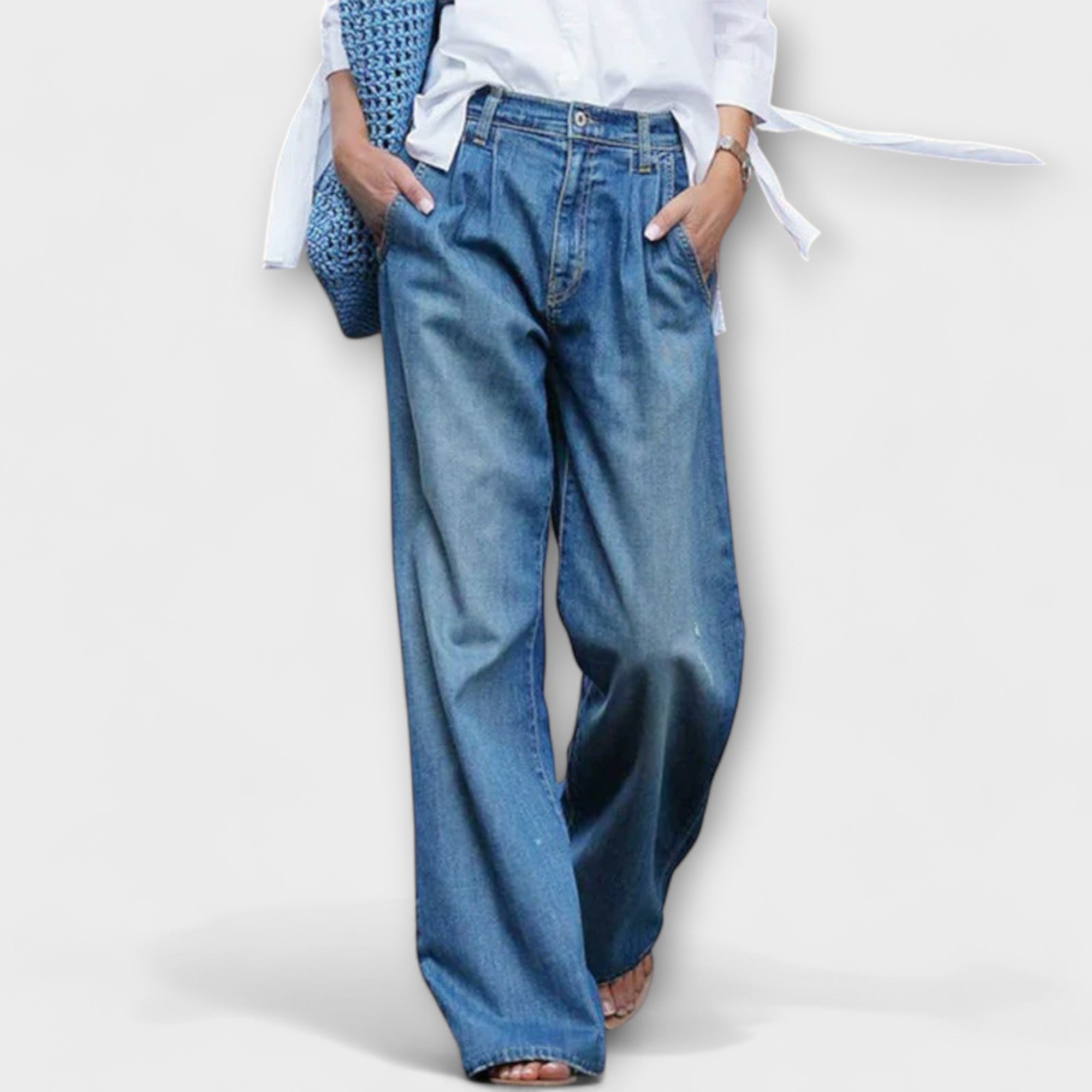 Ava - Høykvalitets Jeans med Vide Ben