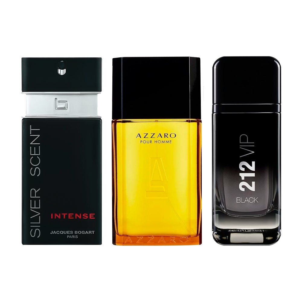 Kombinasjon av 3 herreparfymer - 212 VIP, 212 VIP MEN og 212 Black [100 ml hver]
