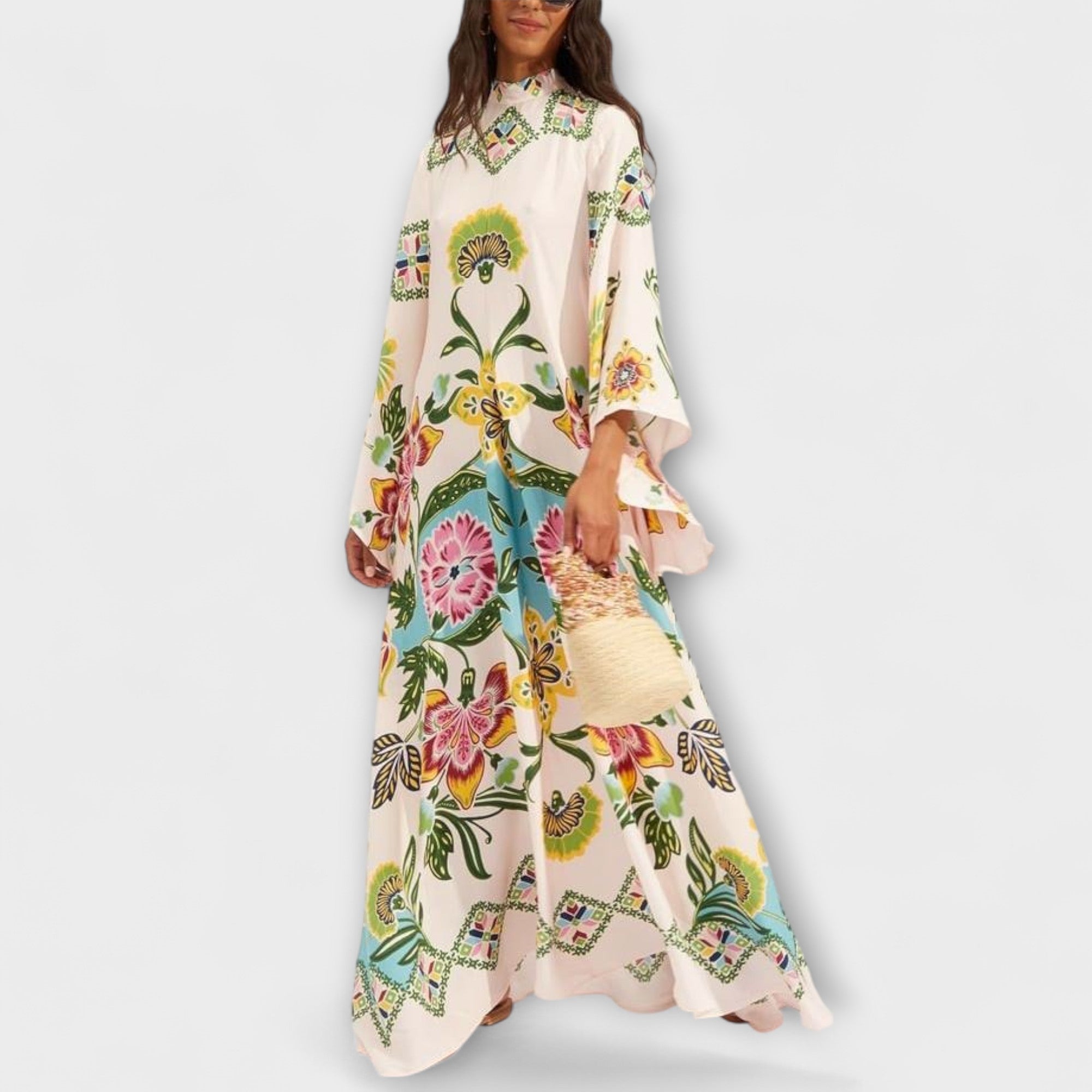 Lisa - Elegant Maxi Kjole med Blomsterprint og Flytende Design
