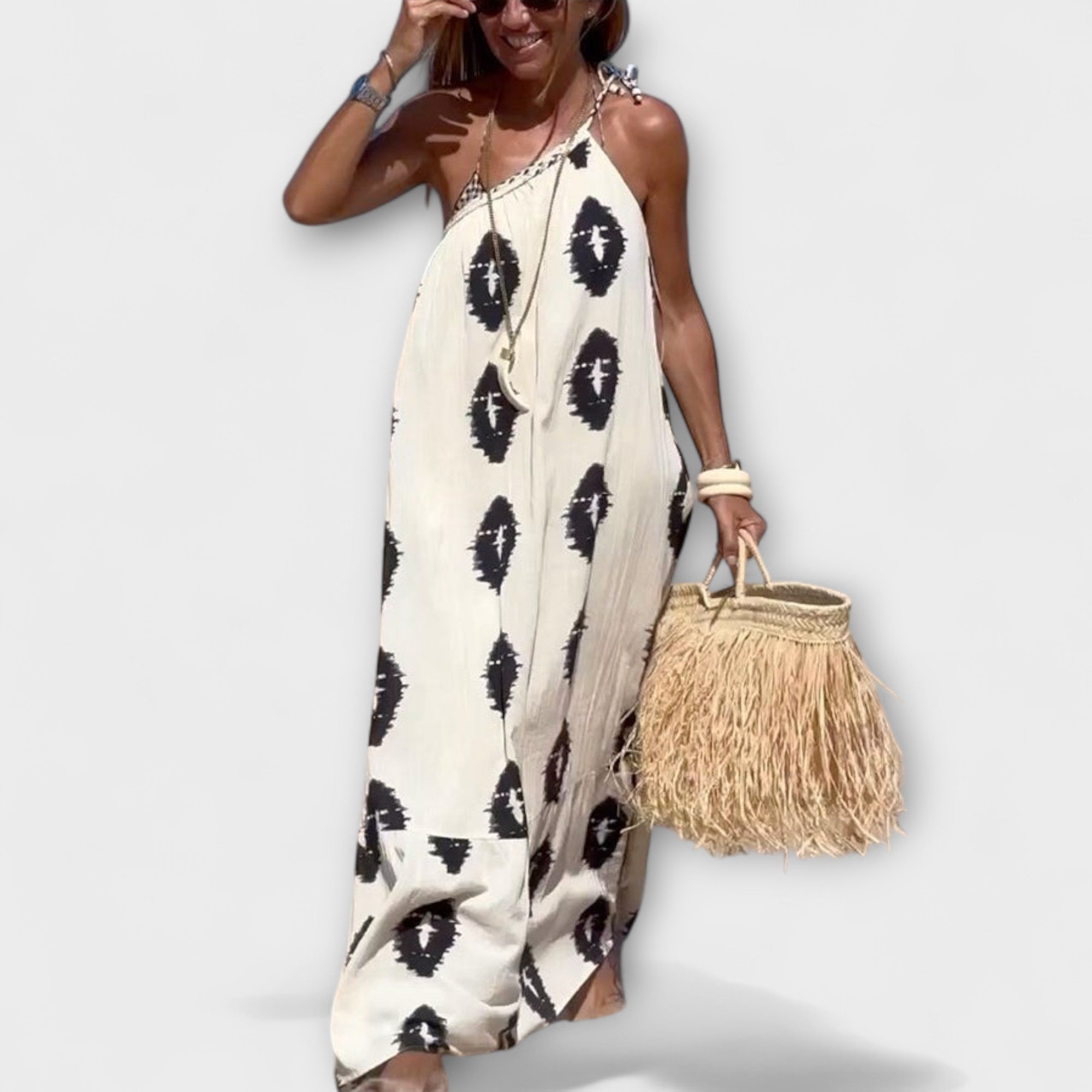Isla - Solstråle Vibes One-Shoulder Maxi Kjole