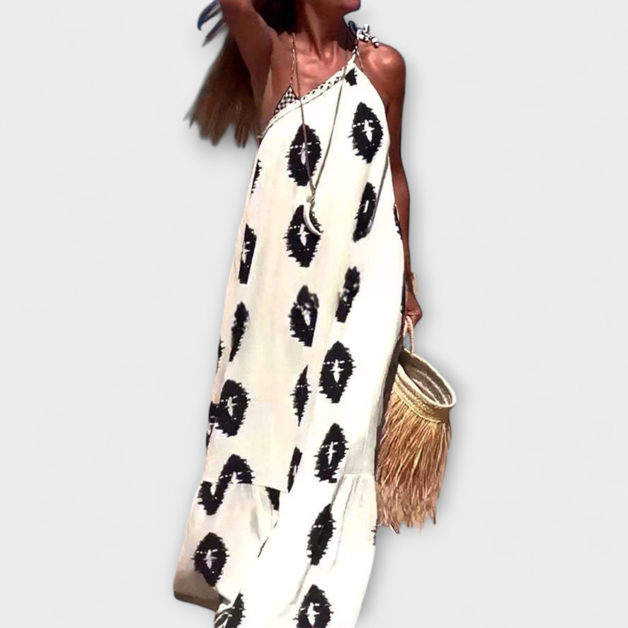 Isla - Solstråle Vibes One-Shoulder Maxi Kjole