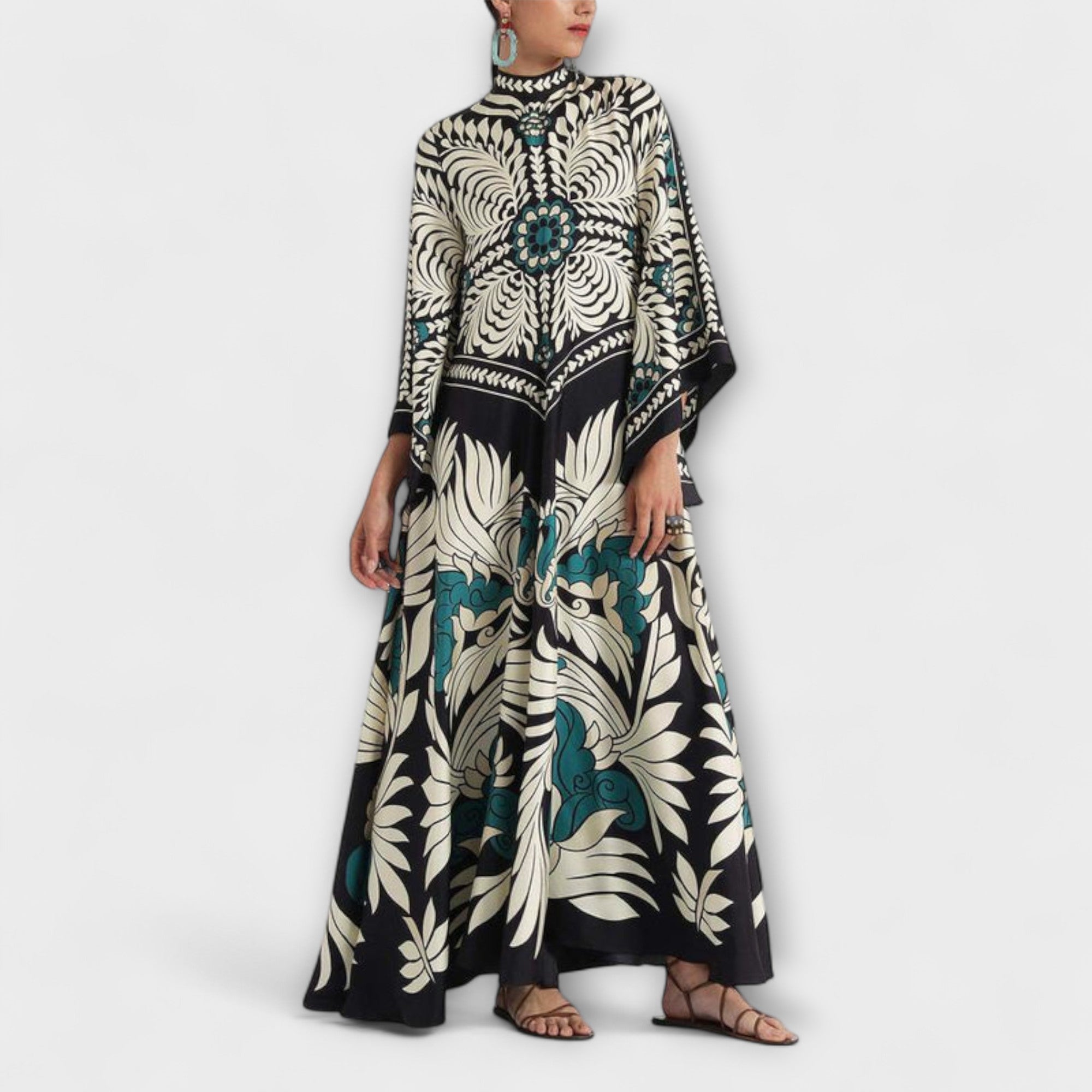 Giselle - Chic Blomstermønster Flytende Maxi Kjole