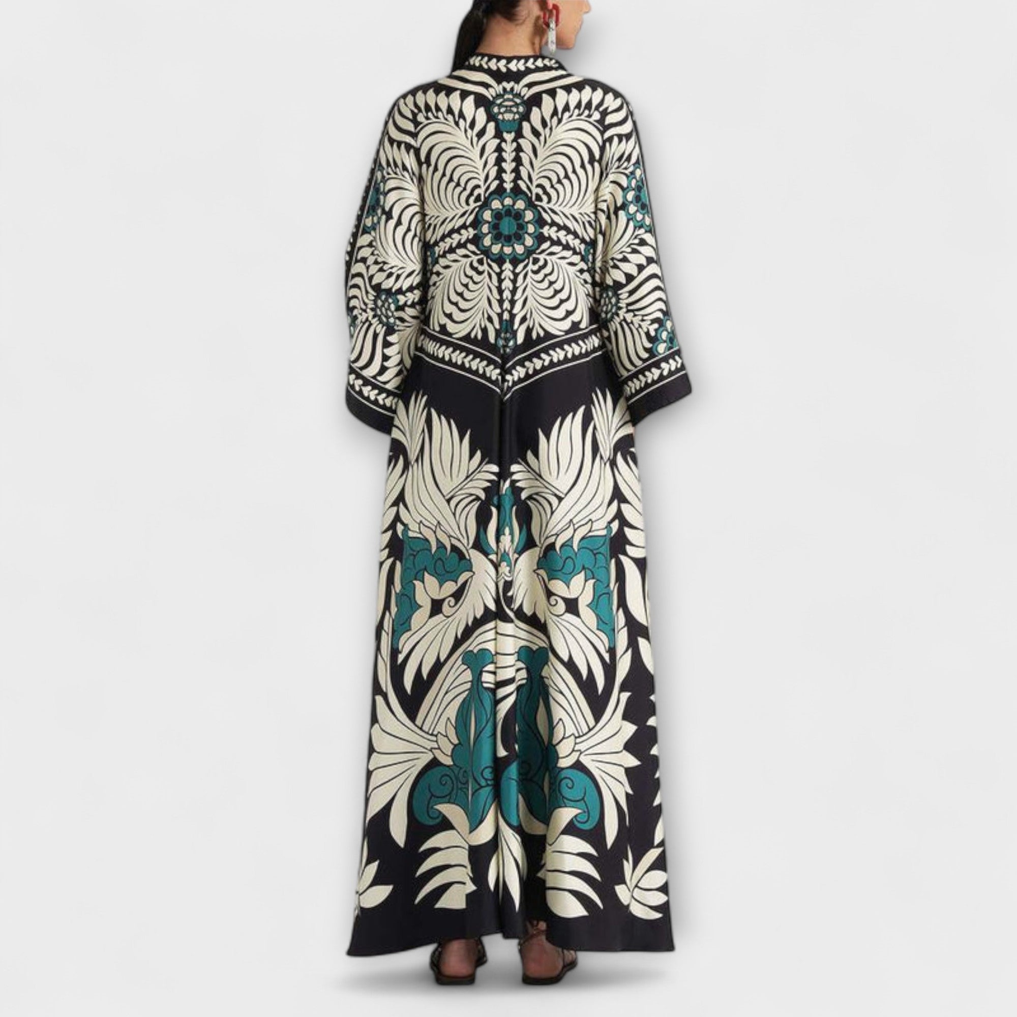 Giselle - Chic Blomstermønster Flytende Maxi Kjole